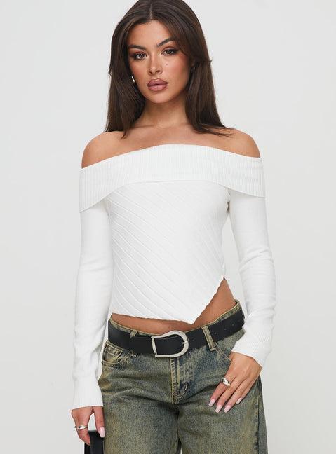 Brisa Long Sleeve Top White Product Image