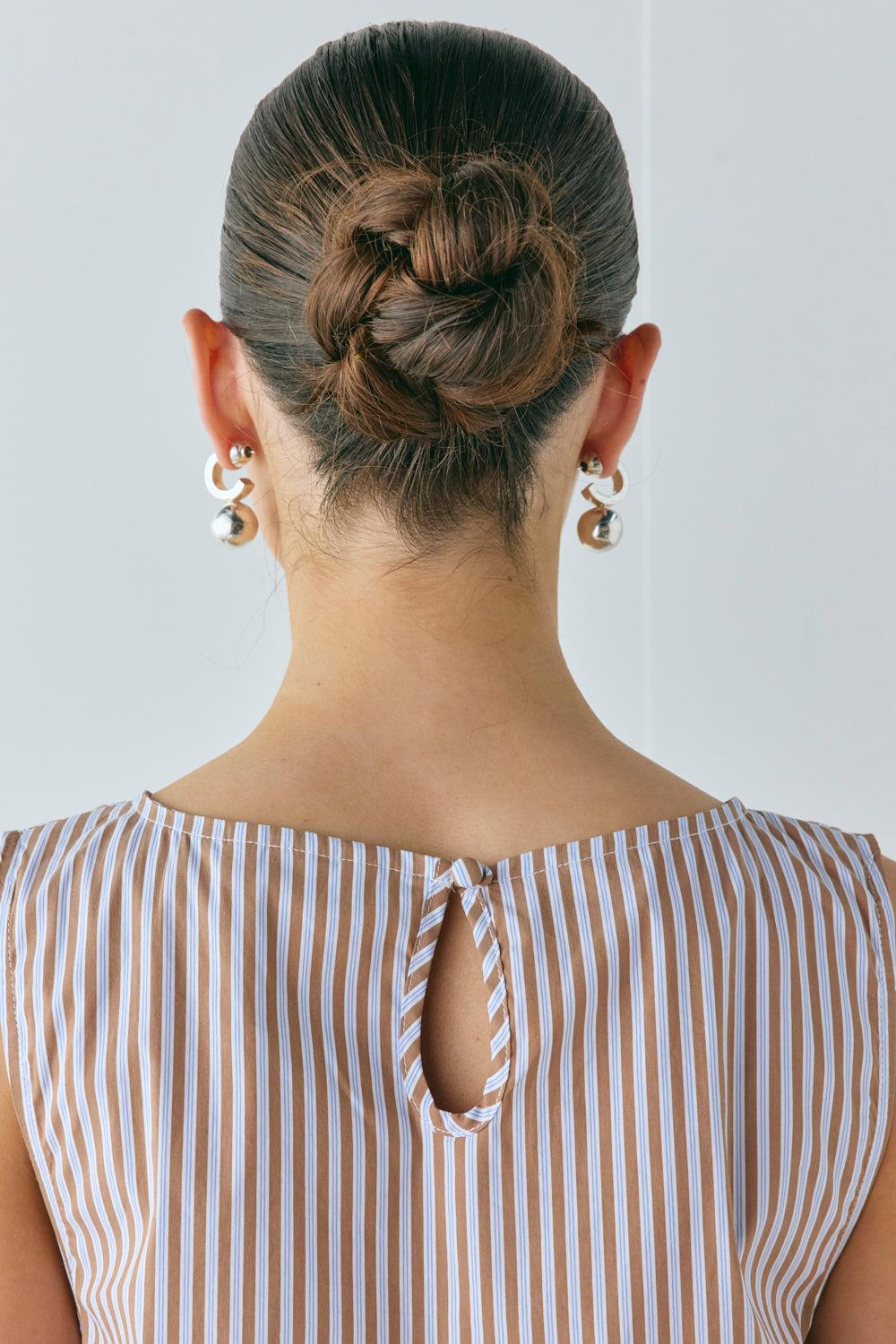 Aftersun Mini Dress Brown Stripe Product Image