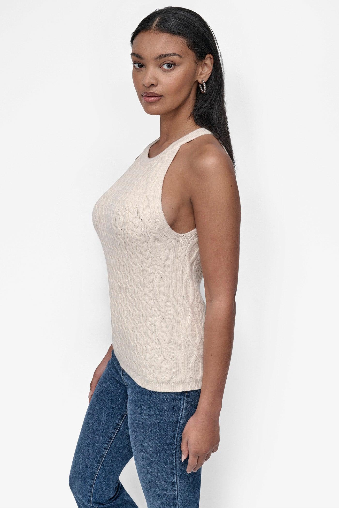 CABLE-KNIT HALTER-STYLE SWEATER Product Image