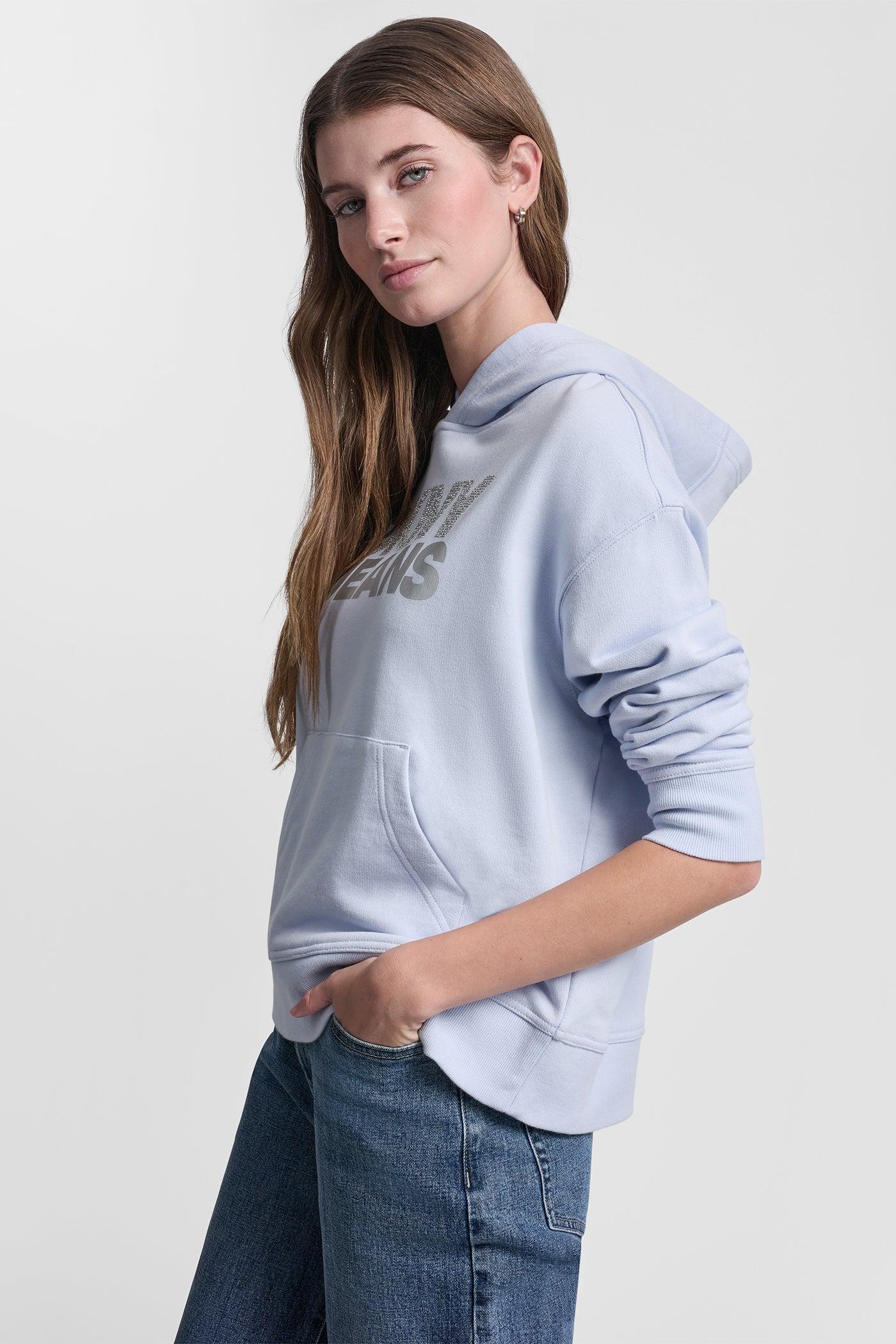 STACKED RHINESTONE FOIL LOGO HOODIE Product Image