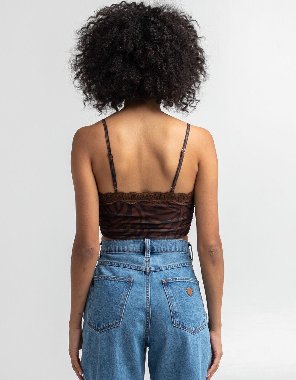 FULL TILT Printed Mesh Bustier Womens Top - 449 Product Image