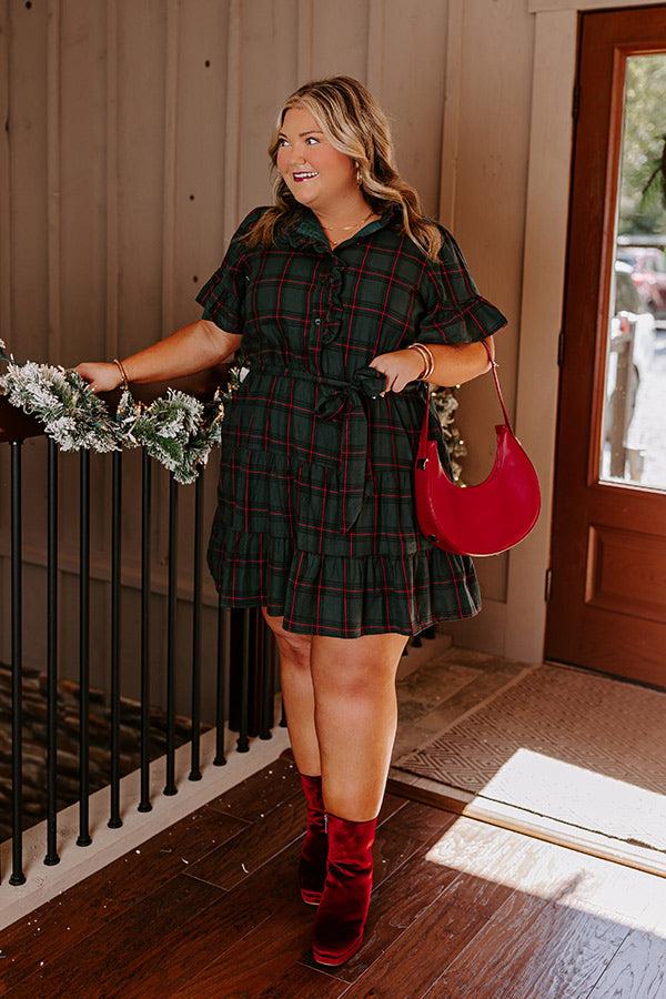 Apple Orchard Dreaming Plaid Mini Dress Curves Product Image