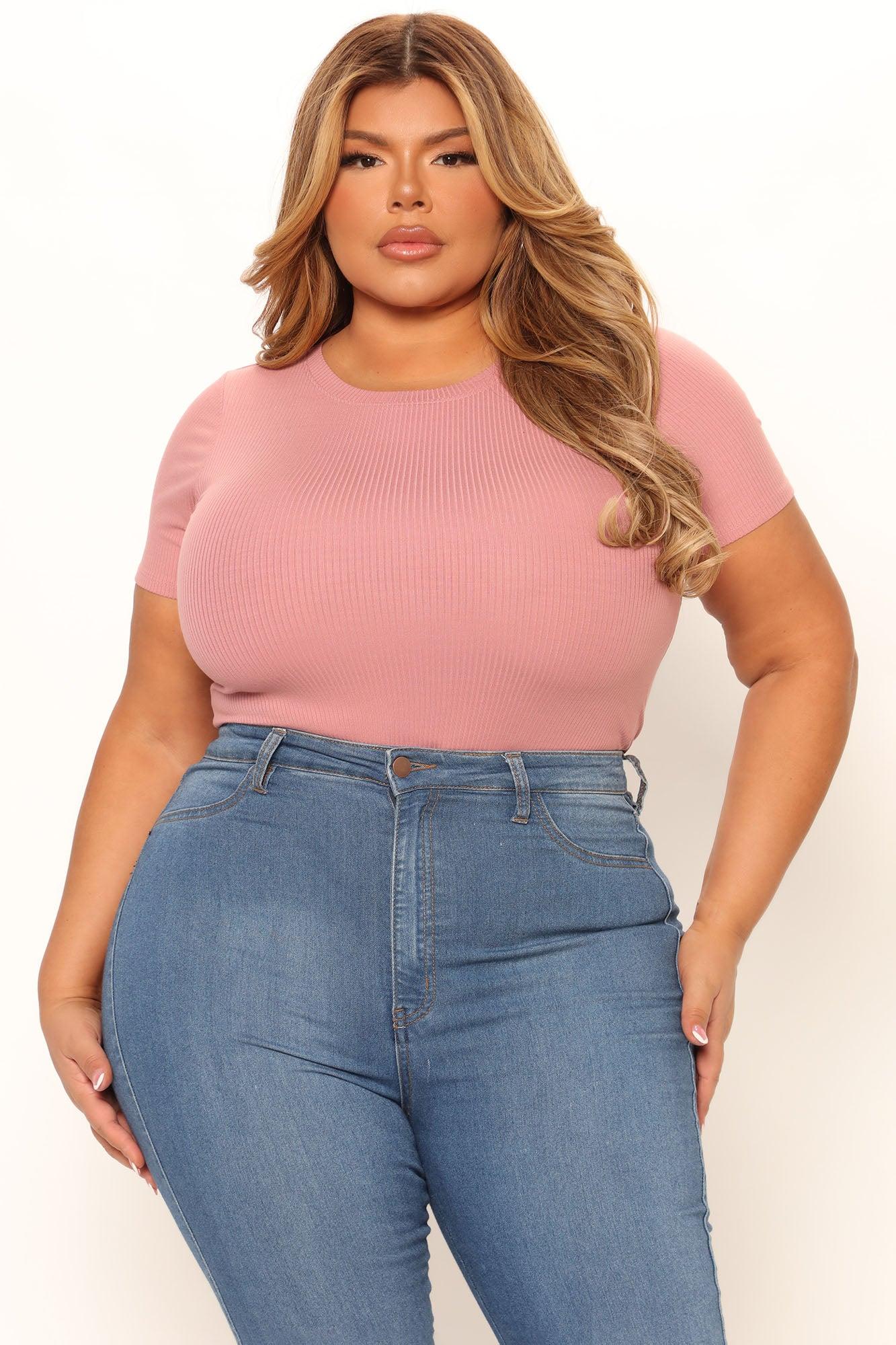 Aliza Ribbed Bodysuit - Blush Product Image