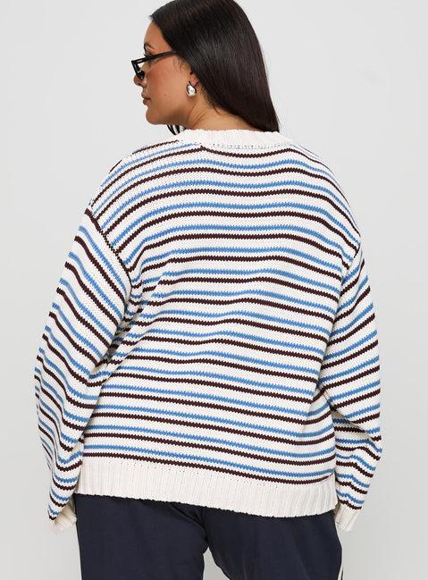 Karolyn Sweater Blue Stripe Curve Product Image