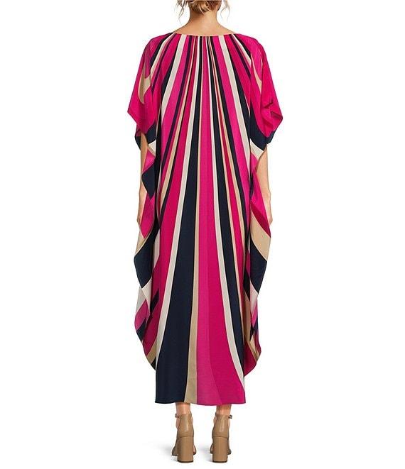 Trina Turk Jalani Printed Silk Boat Neck Dolman Sleeve Caftan Maxi Dress Product Image