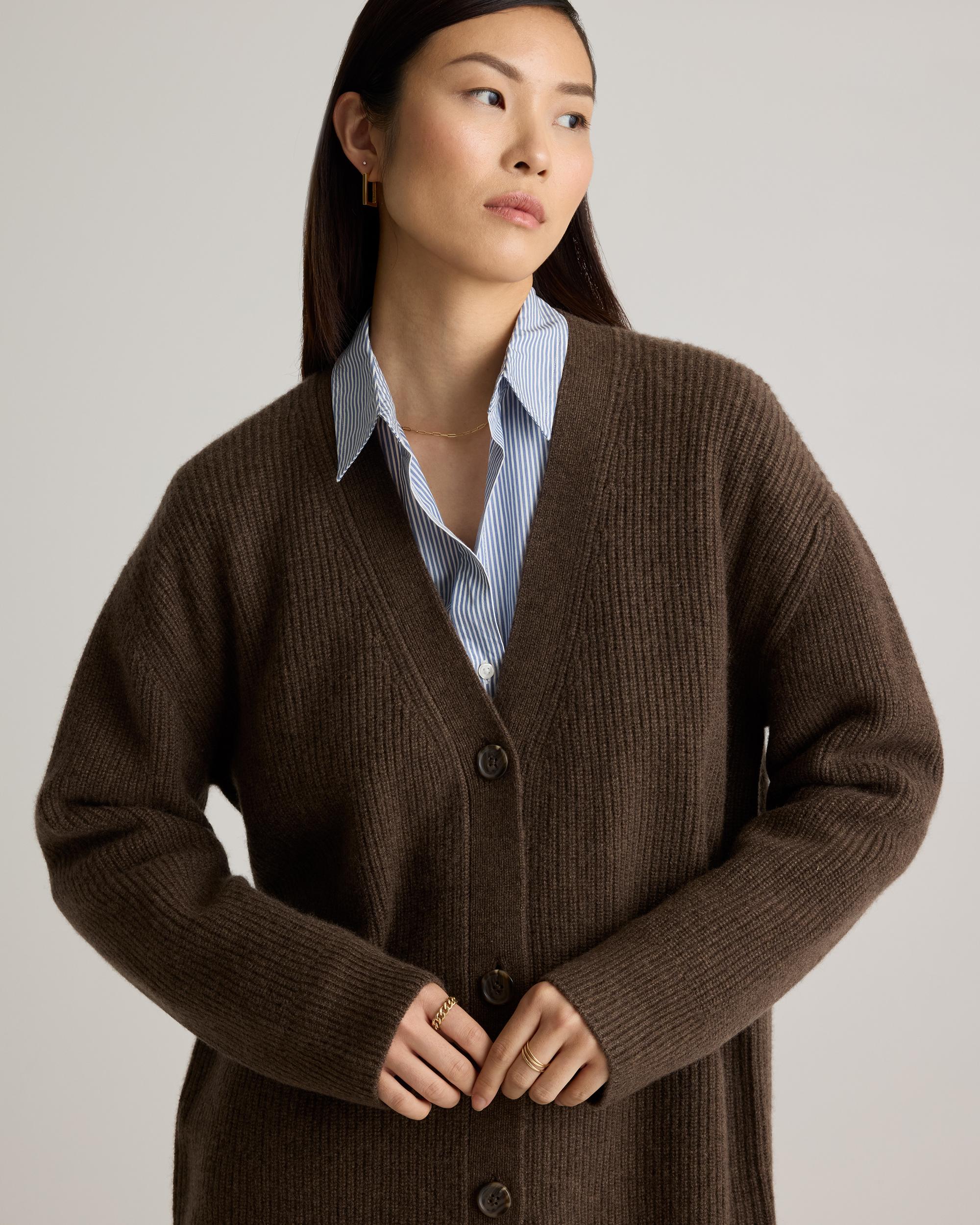 Quince | Women's Mongolian Cashmere Oversized Boyfriend Cardigan Sweater Size XL Product Image