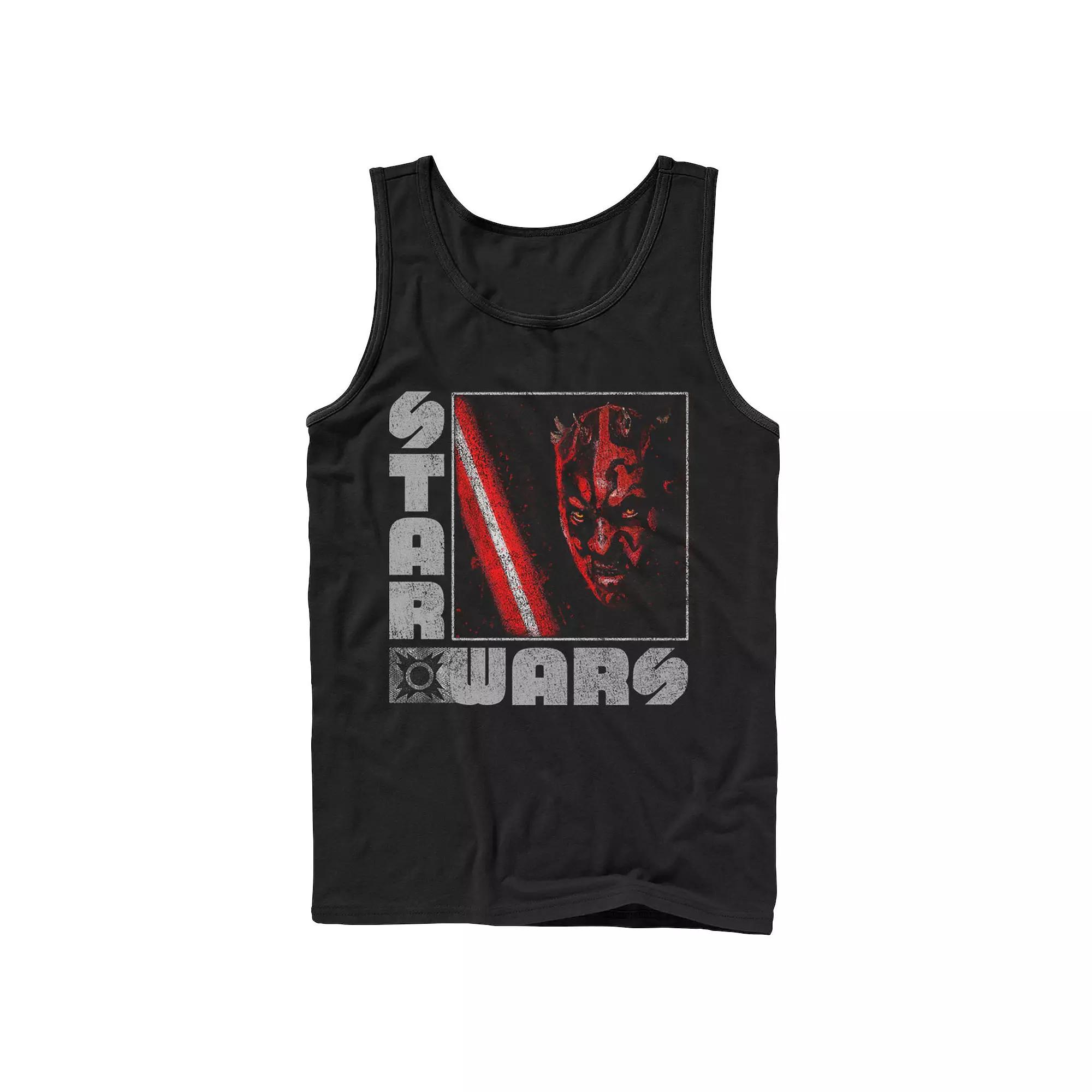 Men's Star Wars Darth Maul Distressed Square Portrait Tank Top,  Product Image