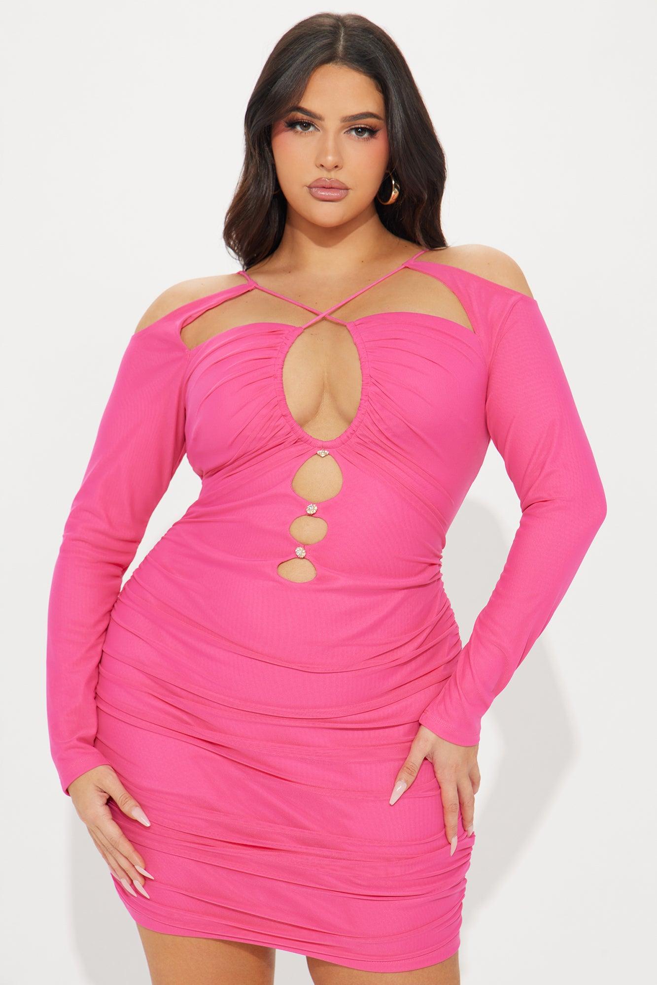 Jessica Mesh Mini Dress - Pink Product Image