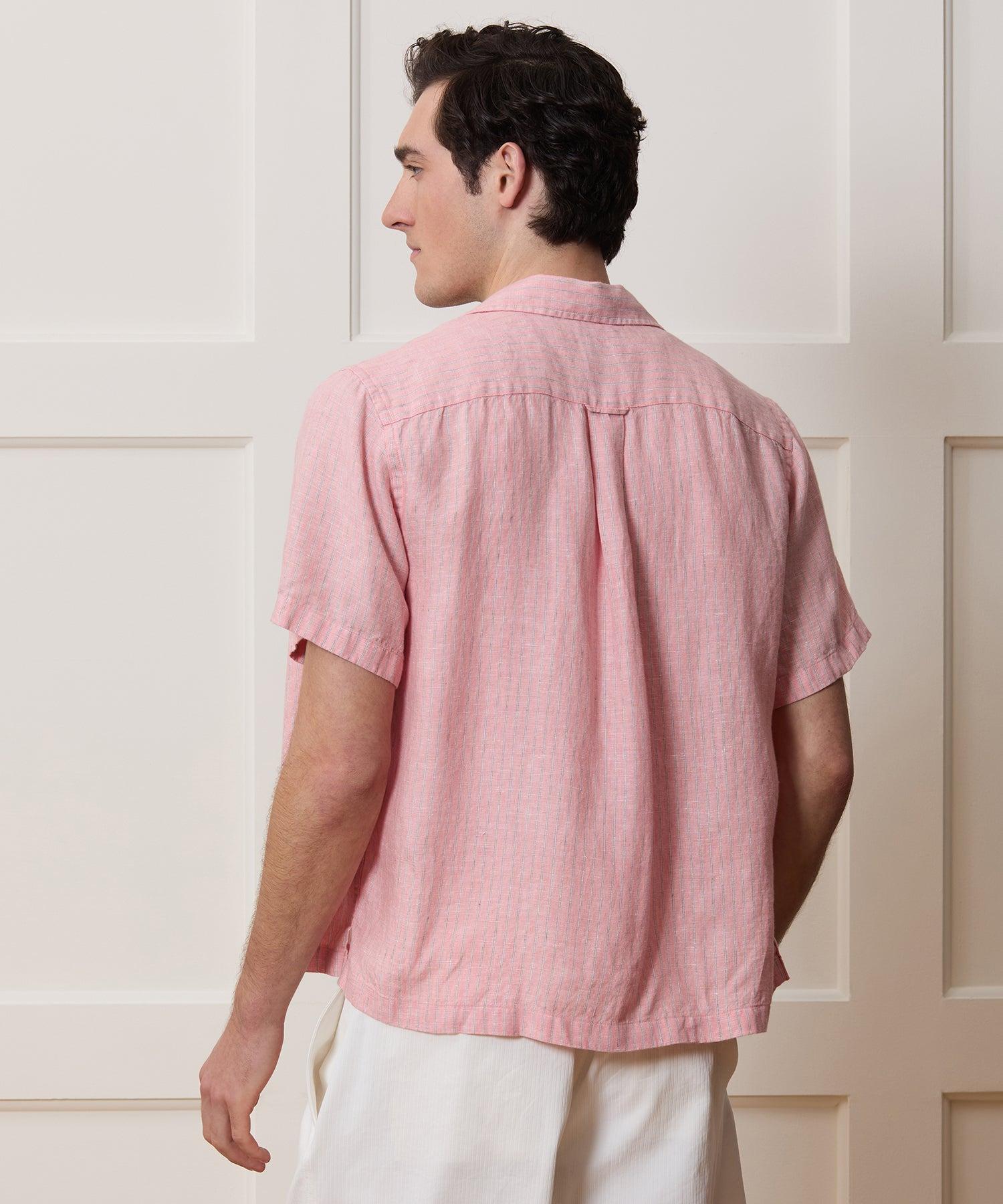 Cropped Sea Soft Irish Linen Camp Collar Shirt Product Image