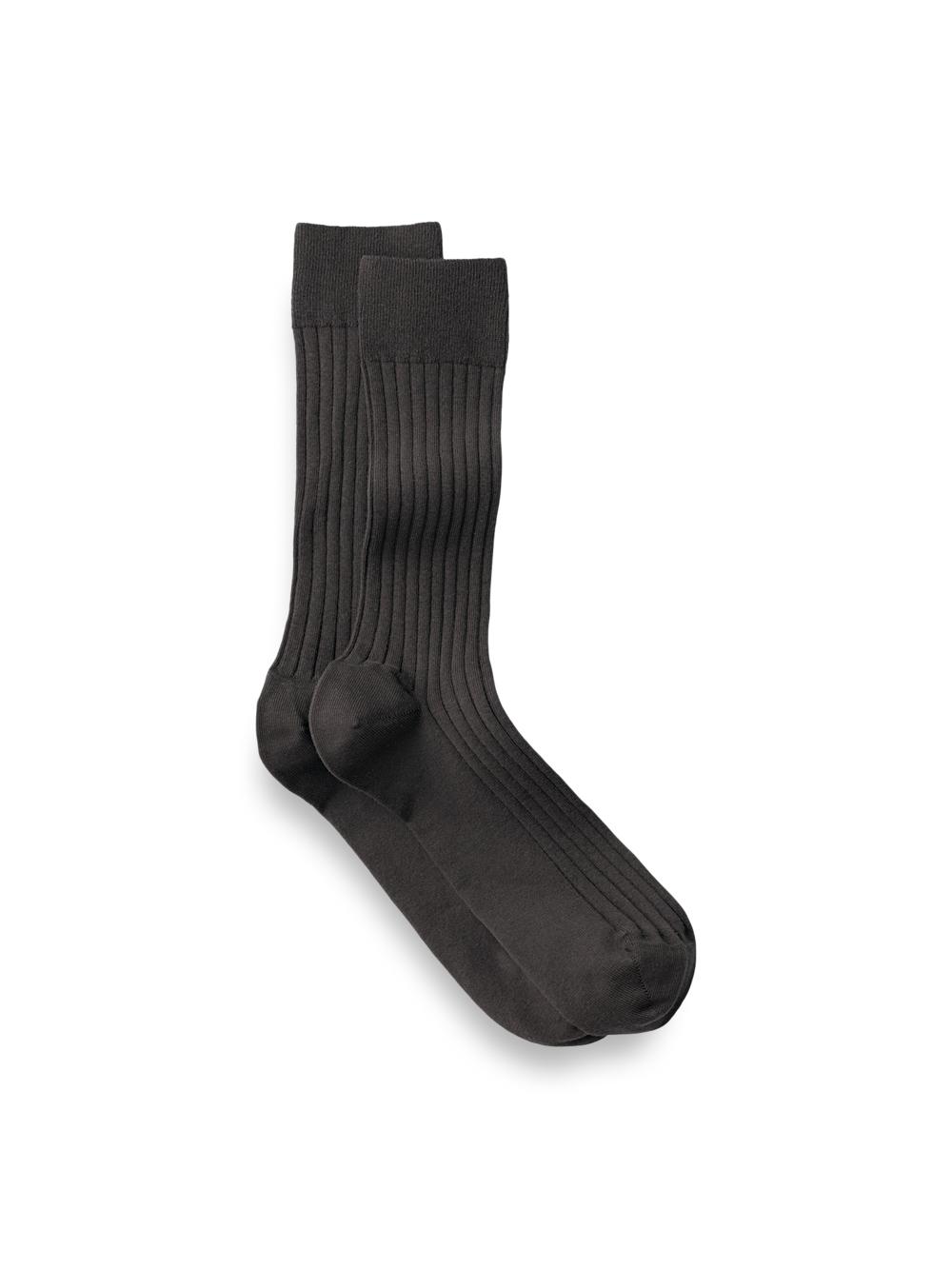 Solid Rib Cotton Blend Sock - Grey Product Image
