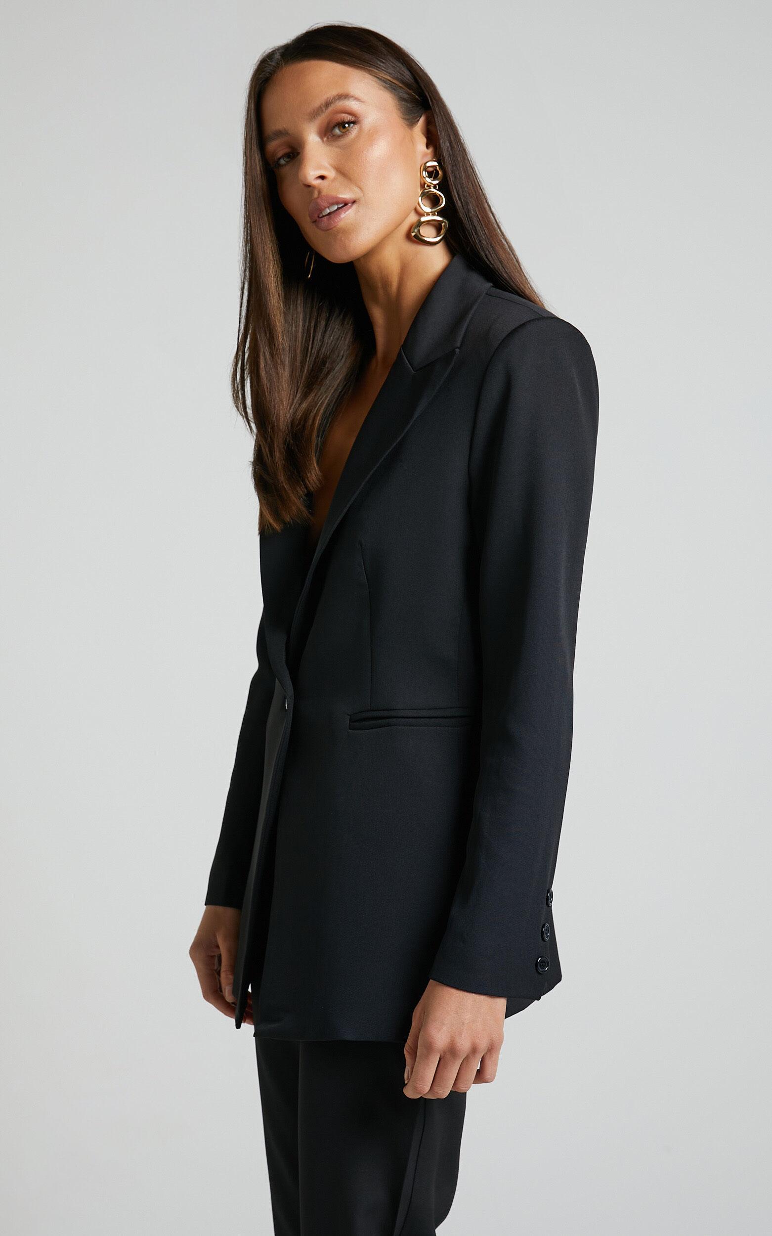 Hermie Blazer - Single Breasted Blazer in Black Product Image