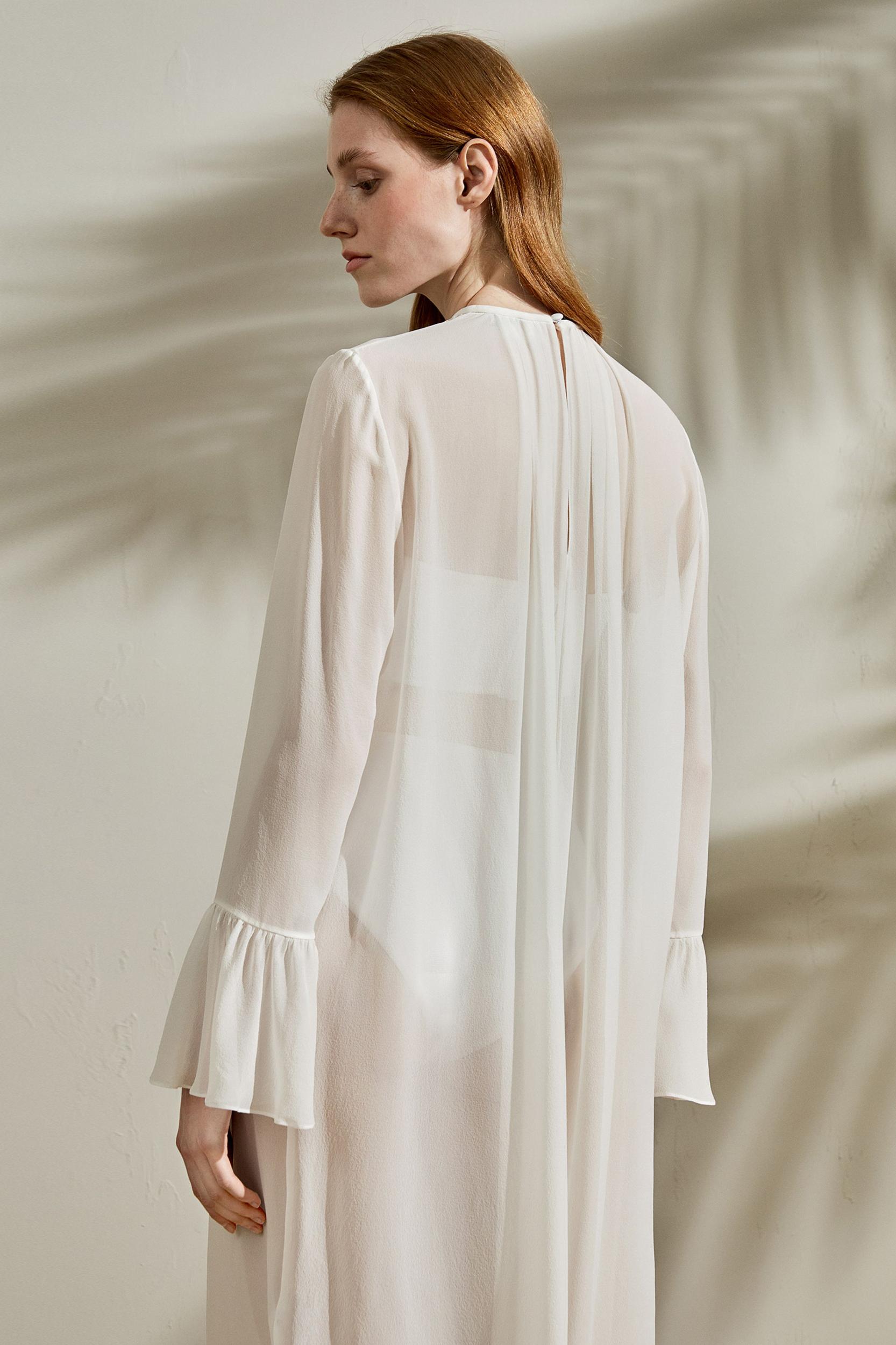 Crewneck Silk Georgette Dress Product Image