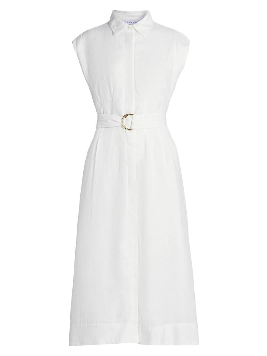 Womens Loreta Linen Belted Midi-Shirtdress Product Image