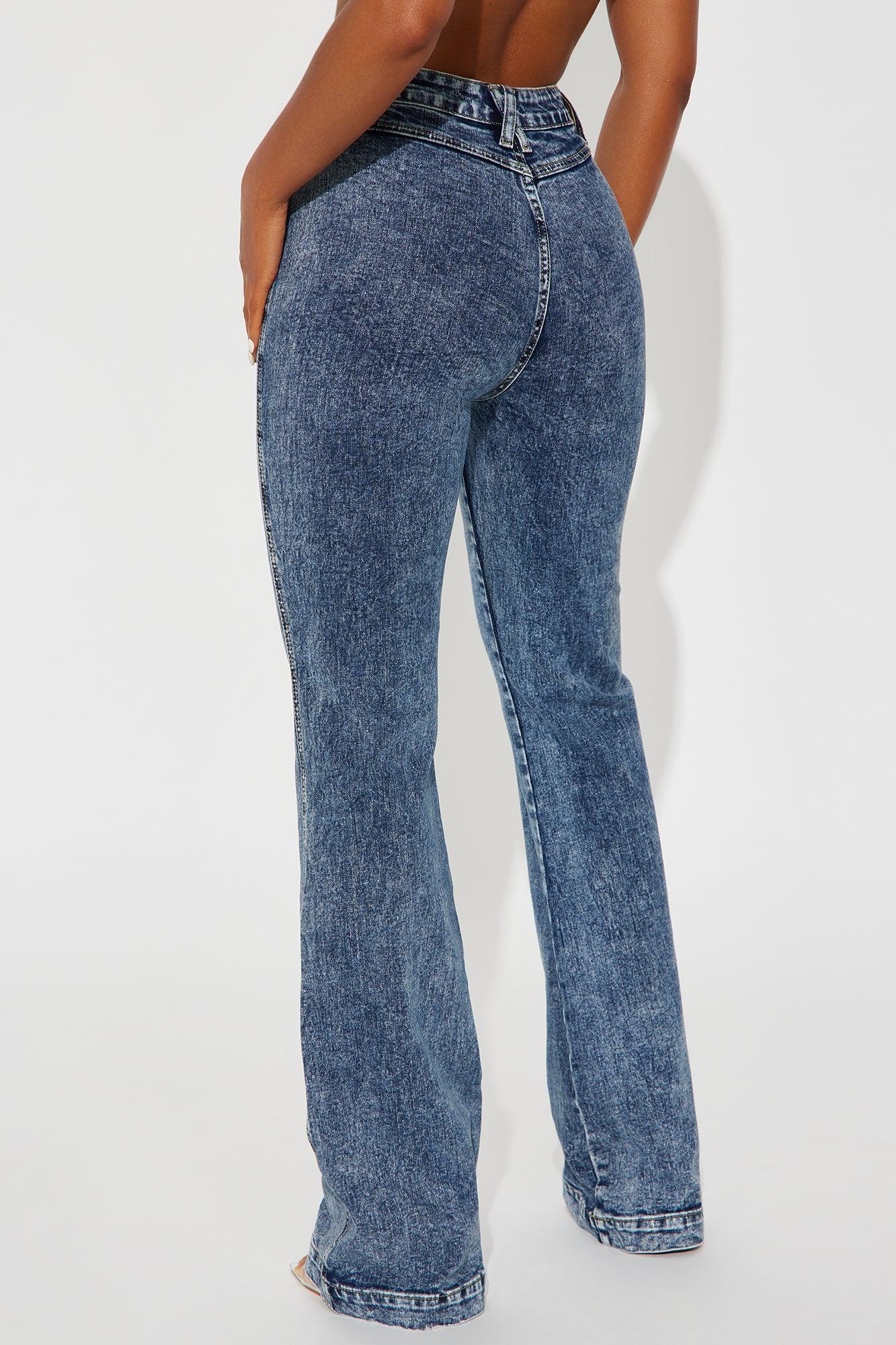 Big Possibilities Stretch Acid Wash Flare Jeans - Acid Wash Product Image