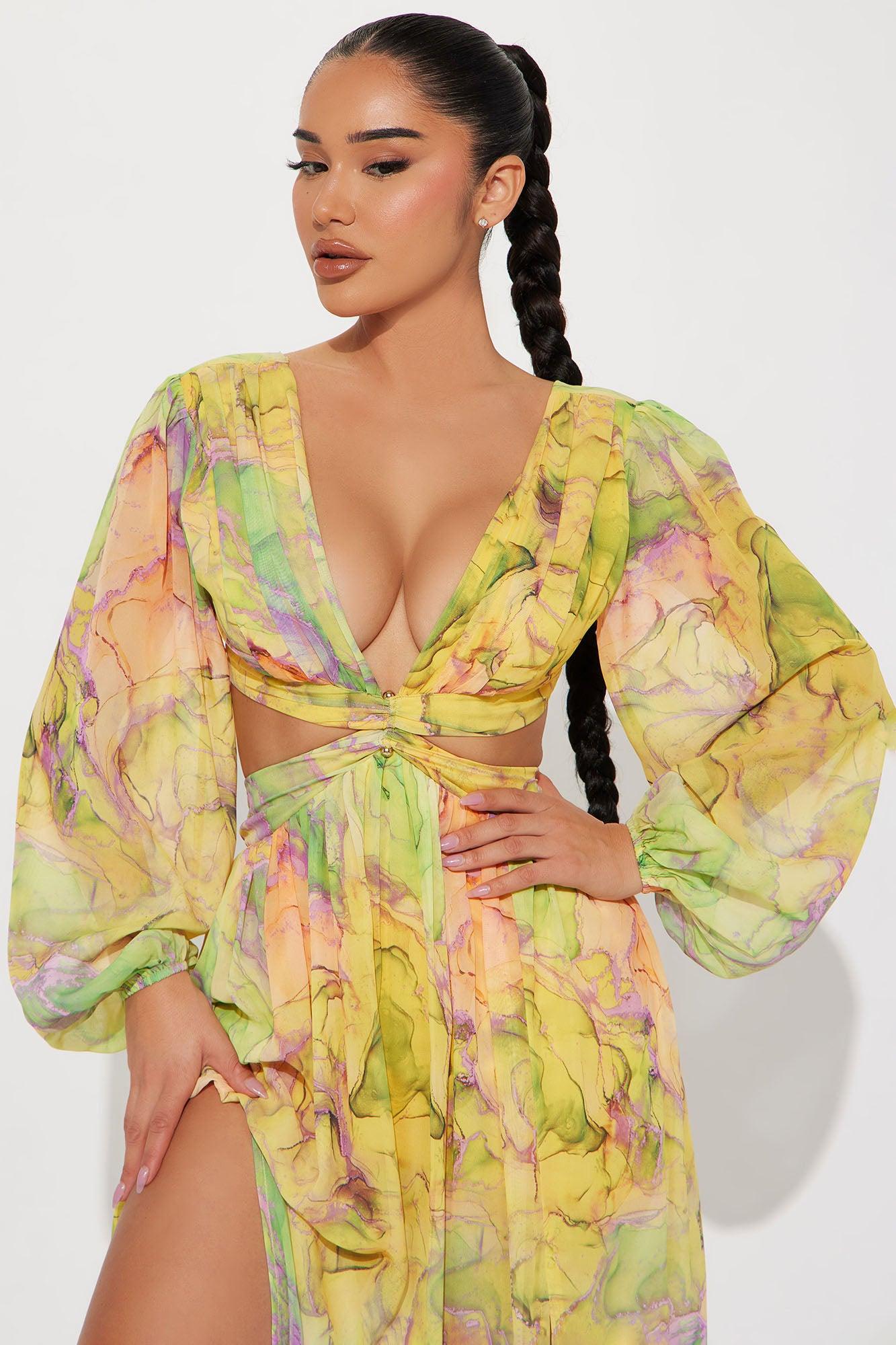 Willow Maxi Dress - Yellow/combo Product Image