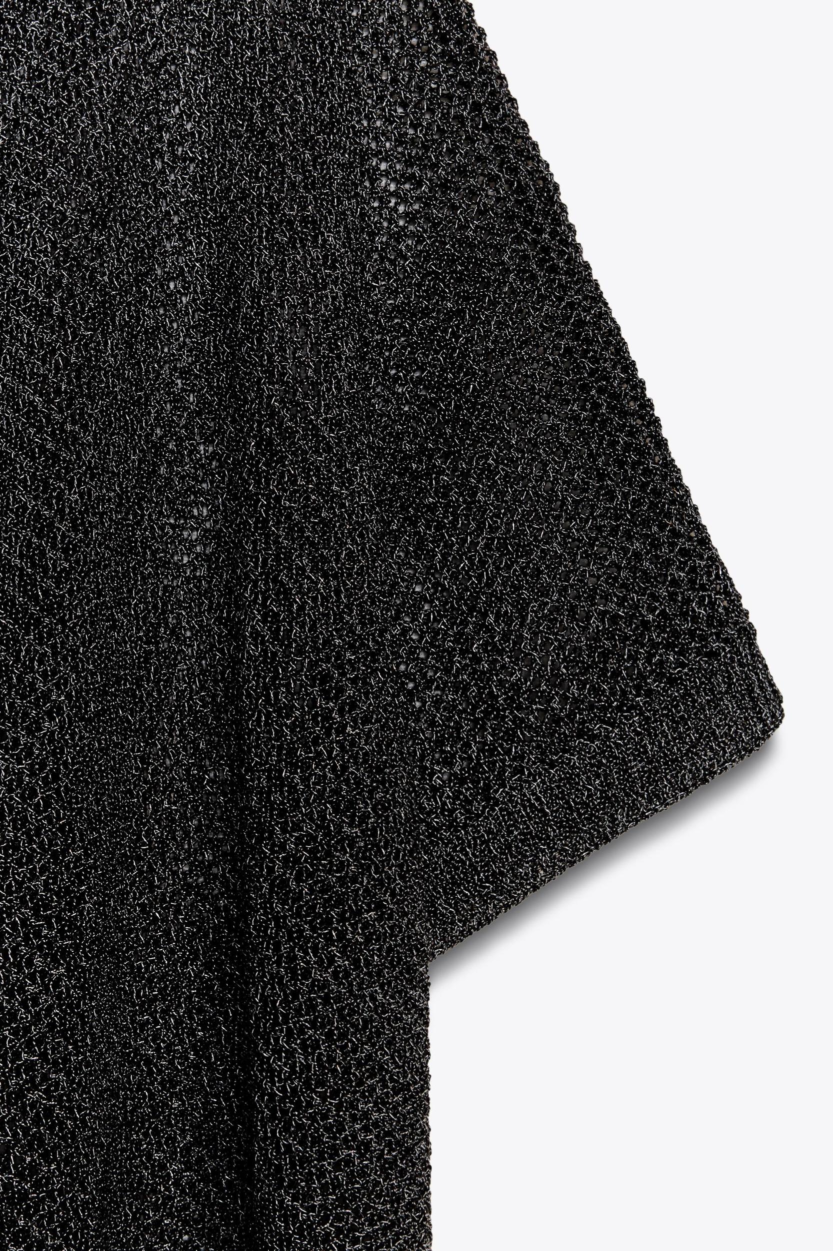 METALLIC THREAD CUT-OUT KNIT CAPE Product Image