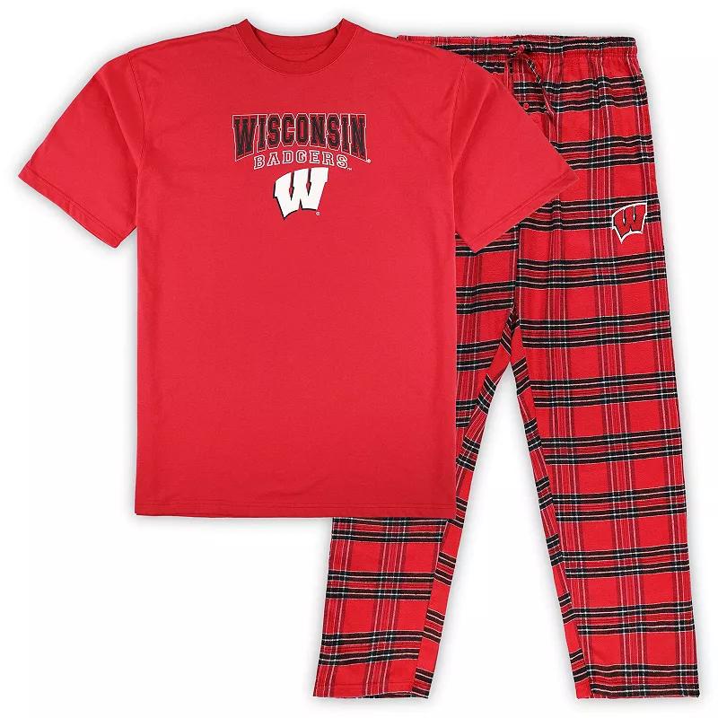 Men's Profile Red/Black Wisconsin Badgers Big & Tall 2-Pack T-Shirt & Flannel Pants Set,  Product Image