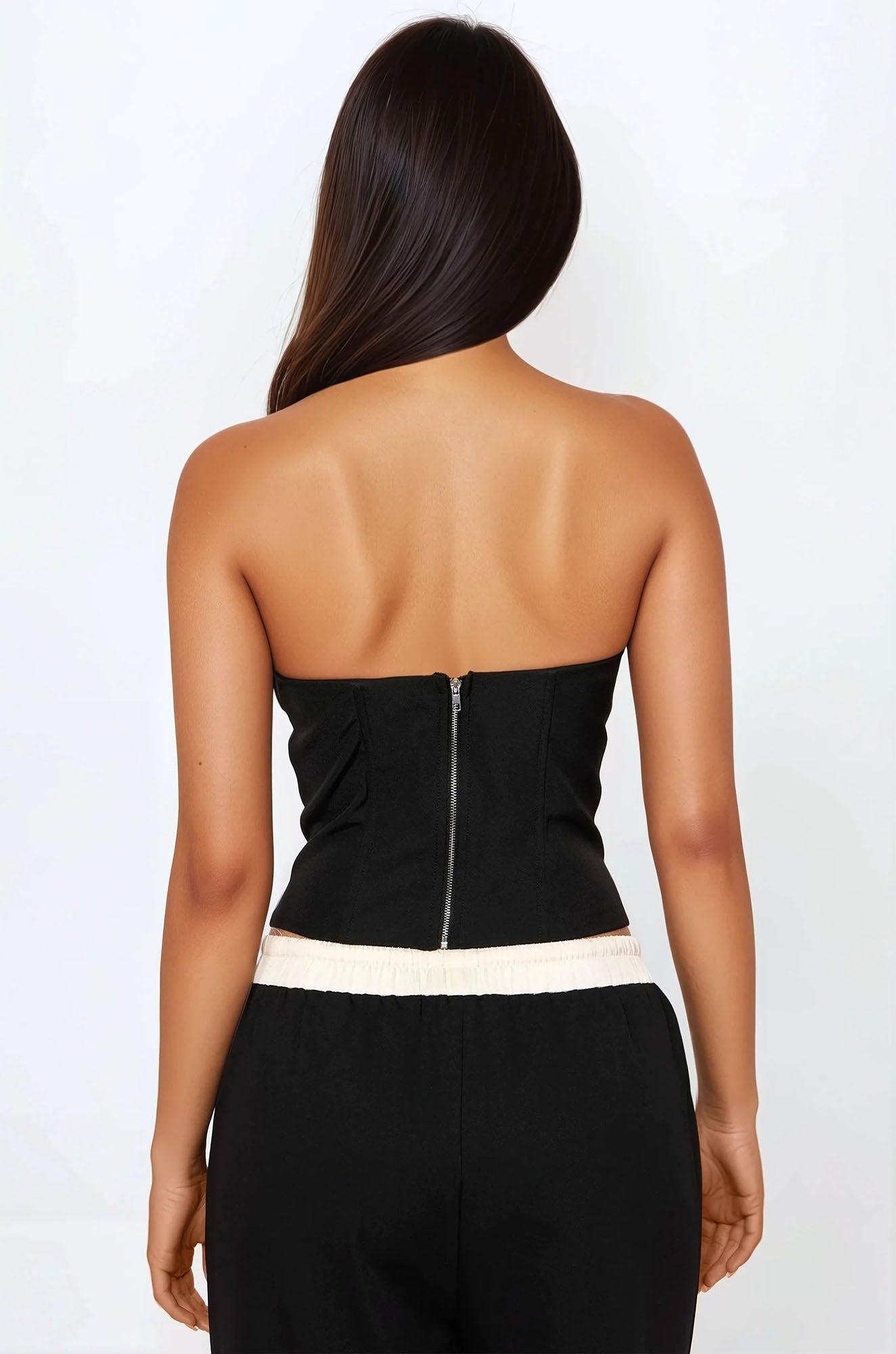Formal Icon Corset Top - Black/White Female Product Image