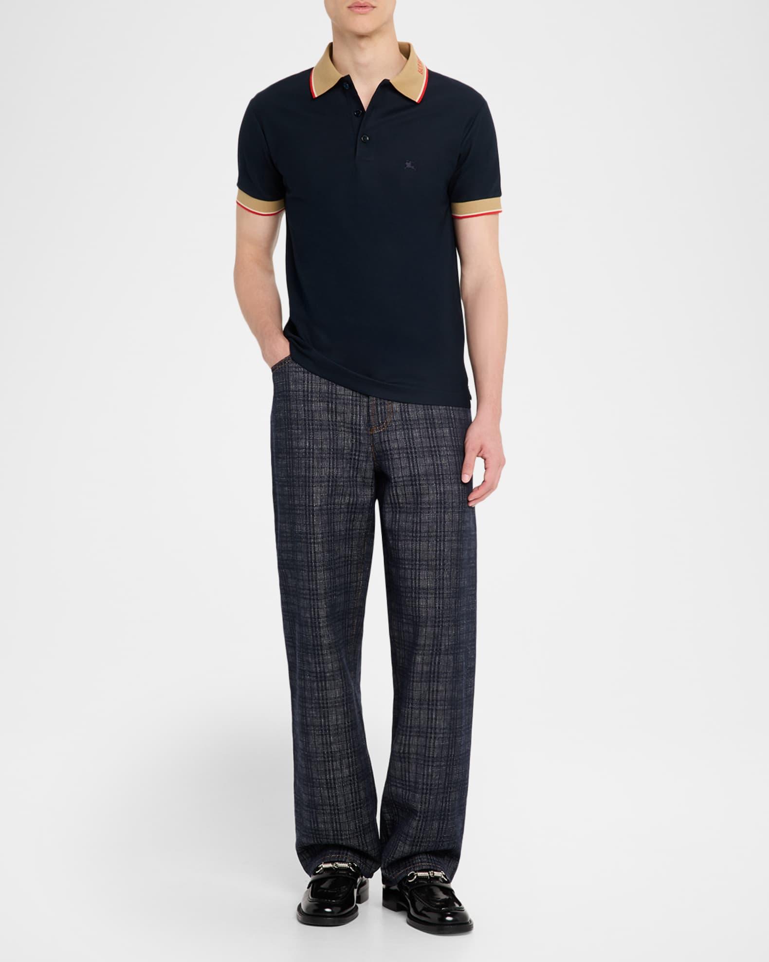 Men's Cotton Logo-Collar Polo Shirt Product Image