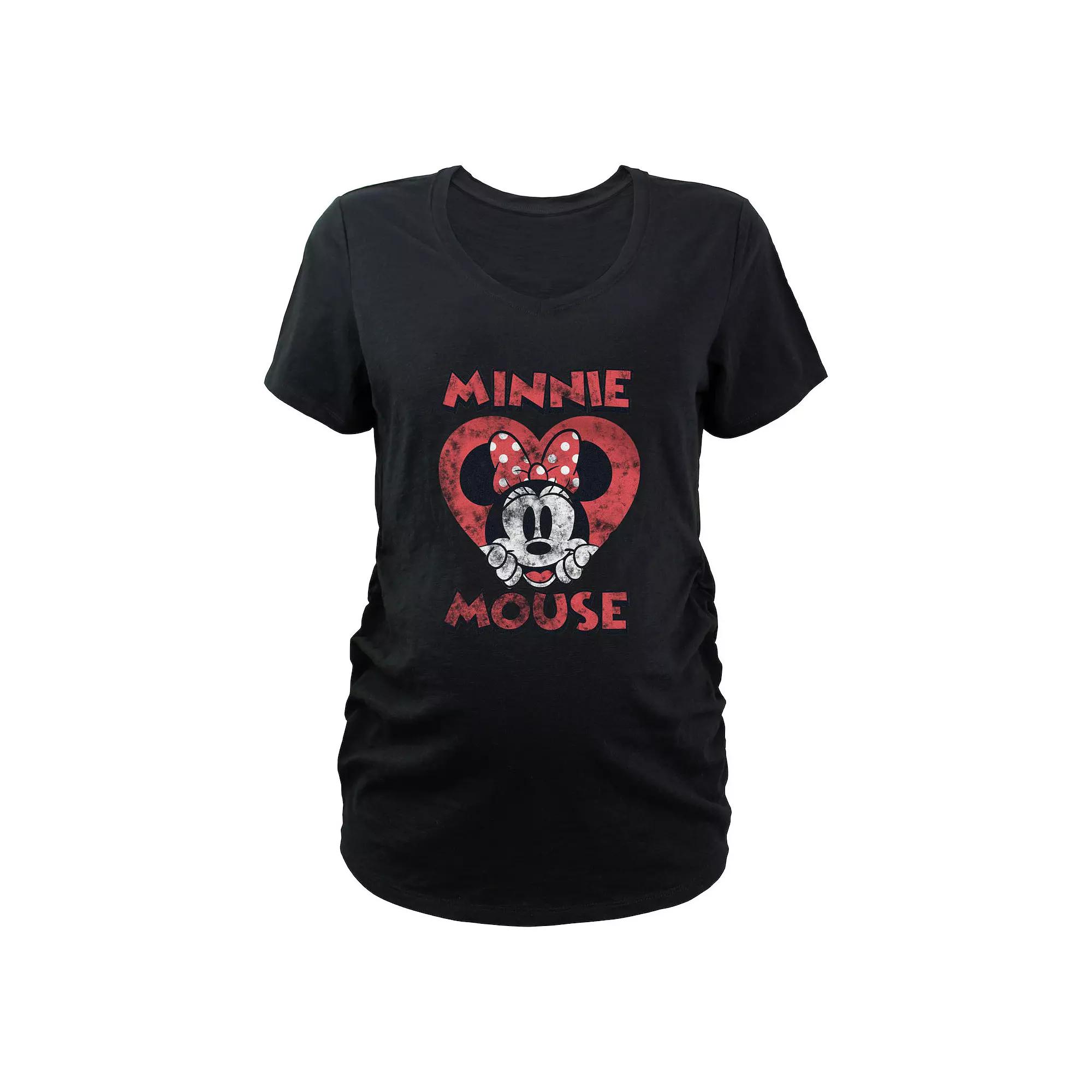 Disney's Minnie Mouse Inside Heart Maternity Graphic Tee, Women's, Size: XS-MAT, Black Product Image
