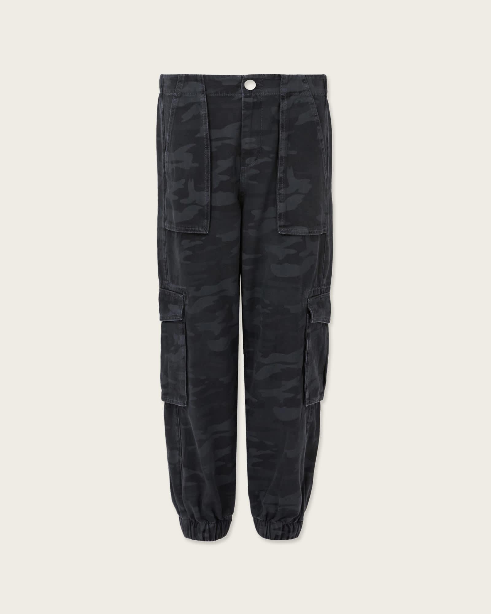 Freda Camouflage Denim Cargo Pants CAMO INK BLUE | ALLSAINTS US Product Image