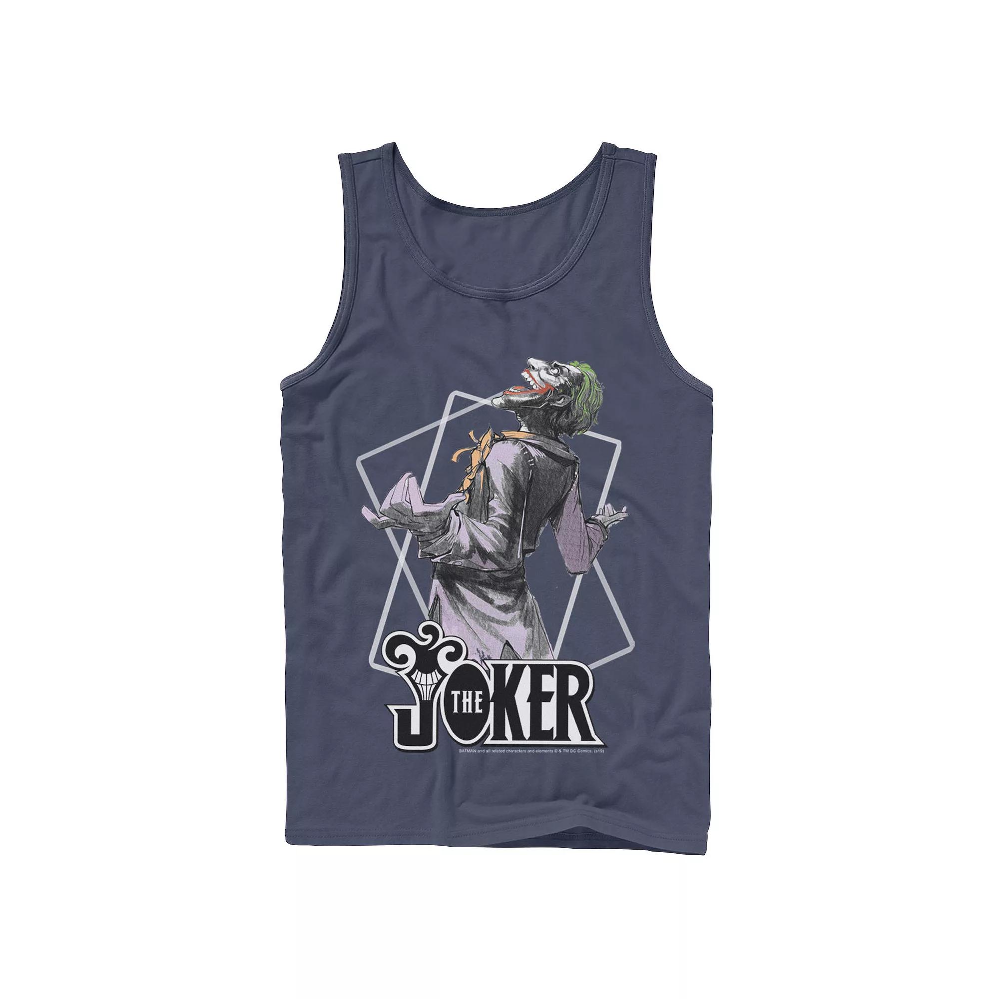 Men's DC Comics The Joker Card Outline Tank Top,  Product Image