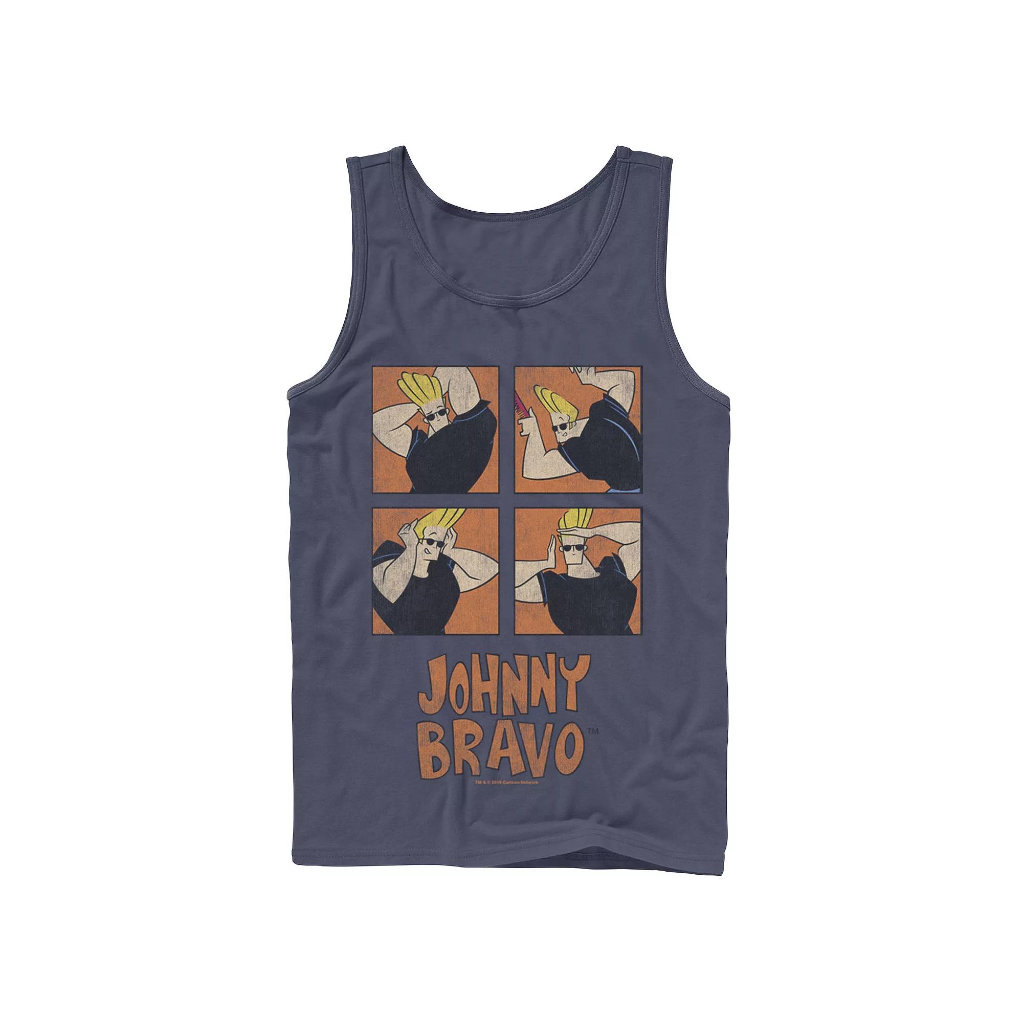 Men's Cartoon Network Johnny Bravo Box Up Hairdo Tank Top,  Product Image