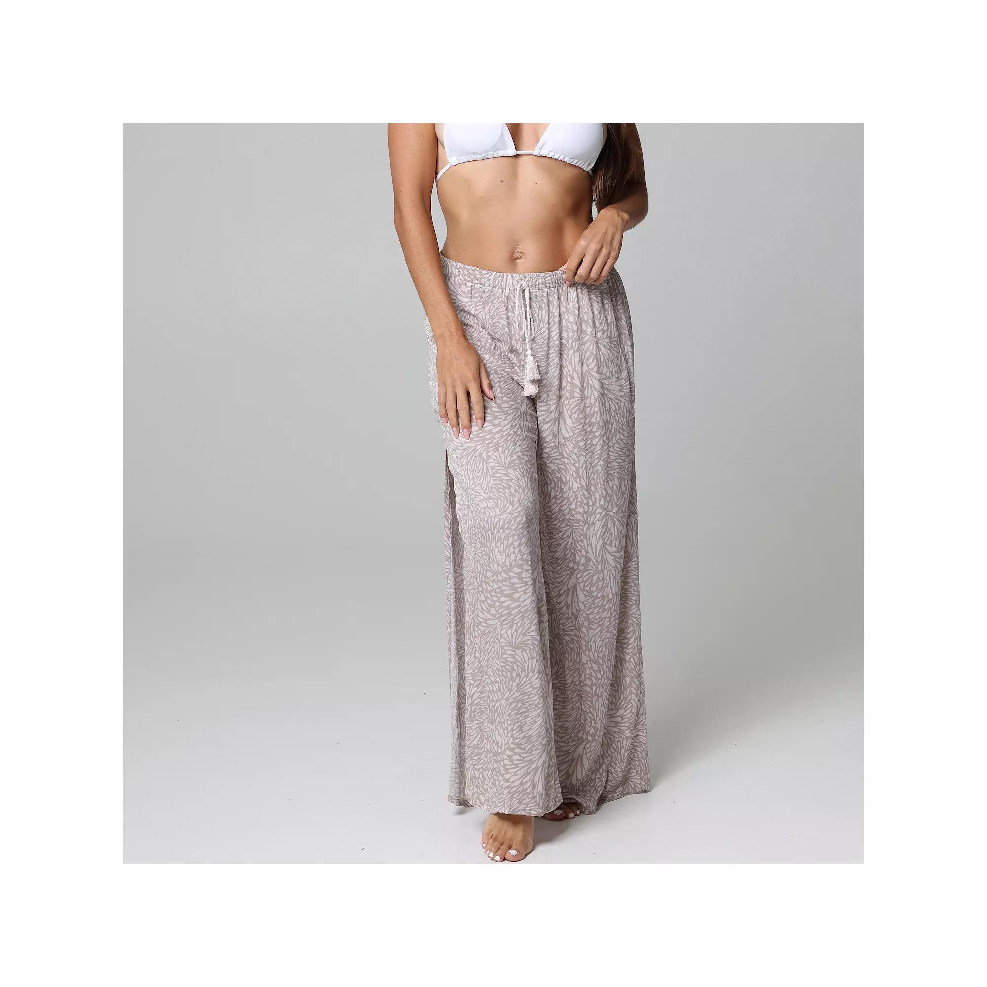 Women's J. Valdi Fly Away Swim Cover-Up Pants, Size: Small, Mauve Beige Product Image