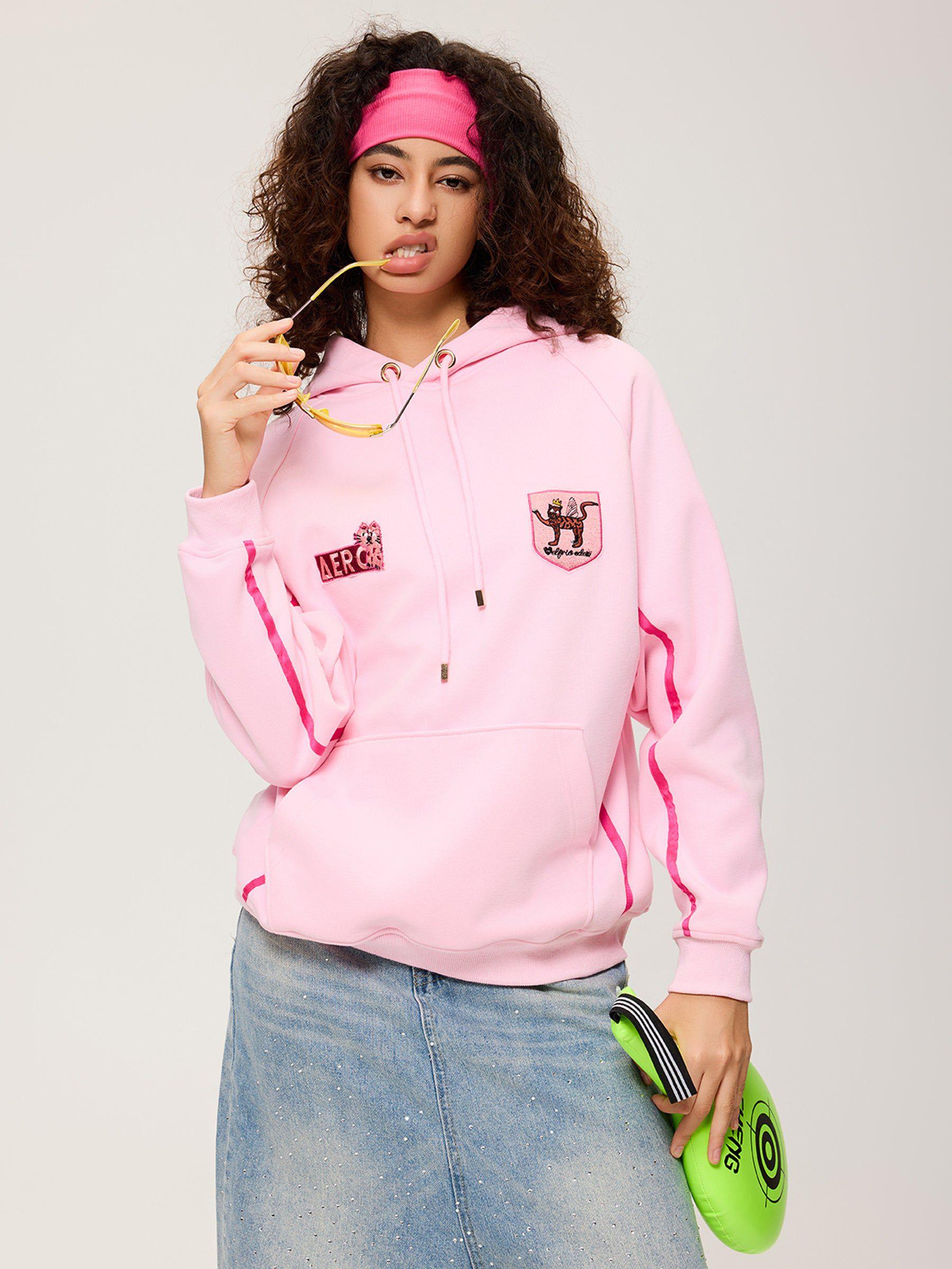 Aelfric Eden Floral Number Embroidery Hoodie Product Image