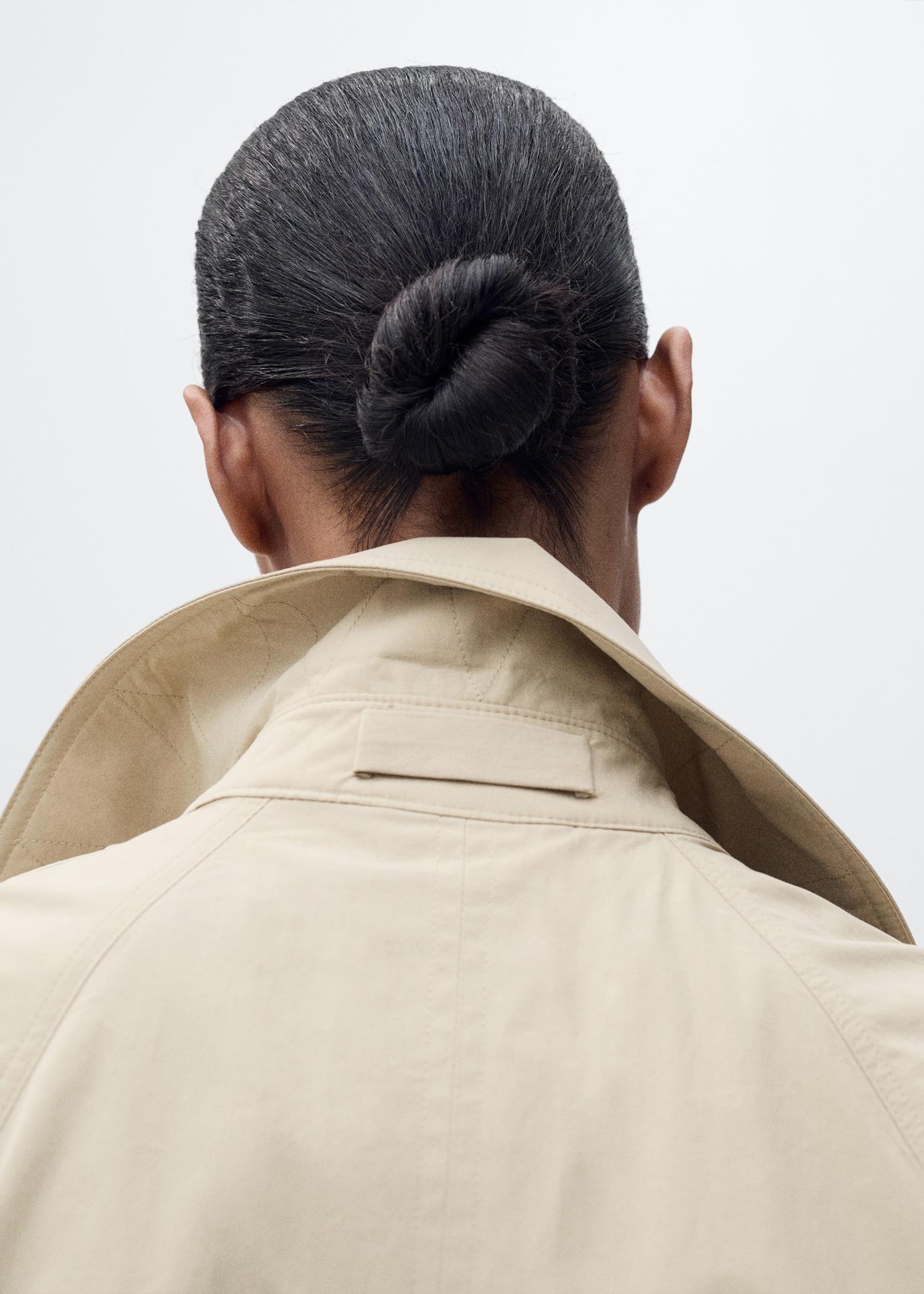 Cotton trench coat with belt - Women | MANGO USA Product Image