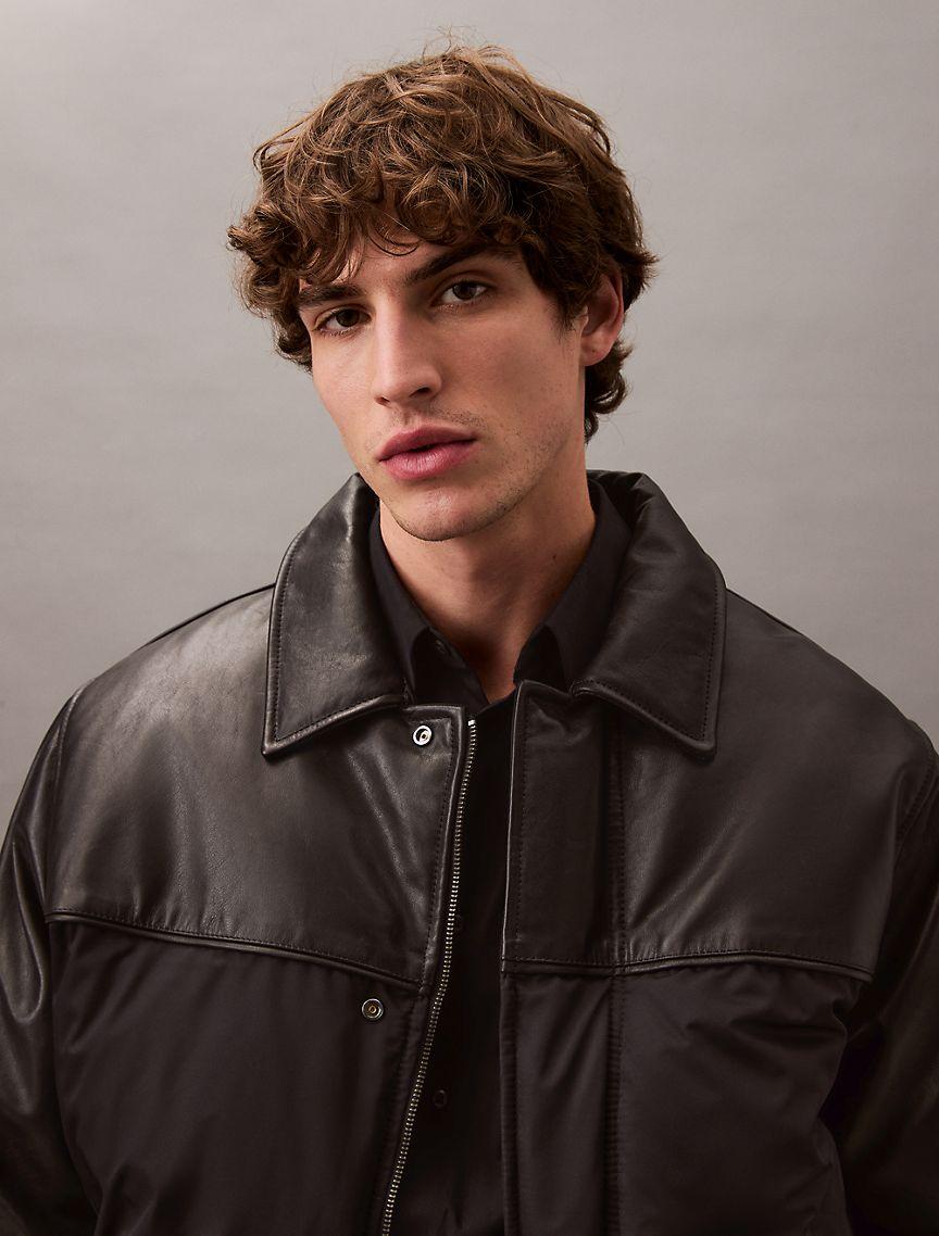 Leather Nylon Puffer Product Image