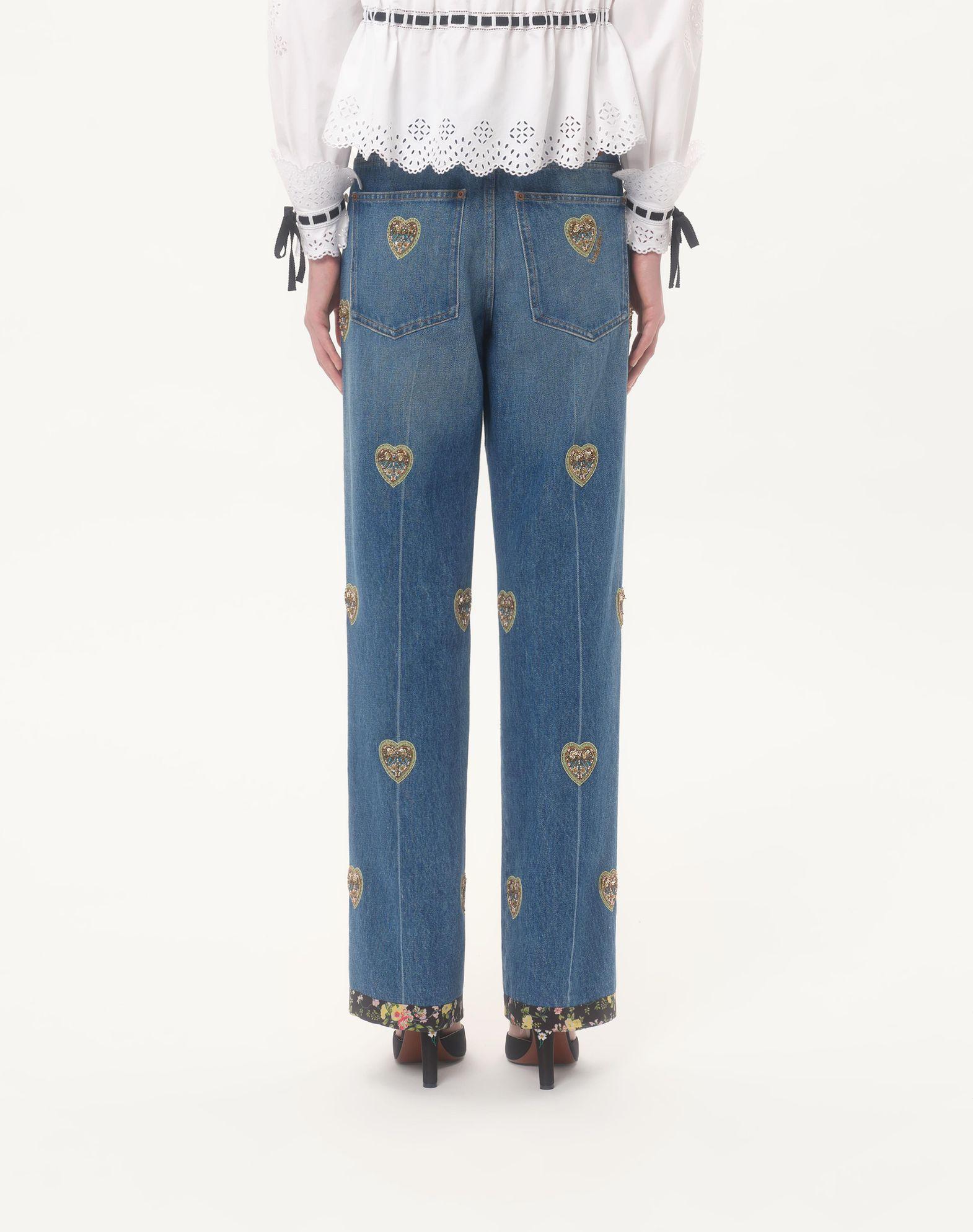 Embroidered Denim Pants Product Image