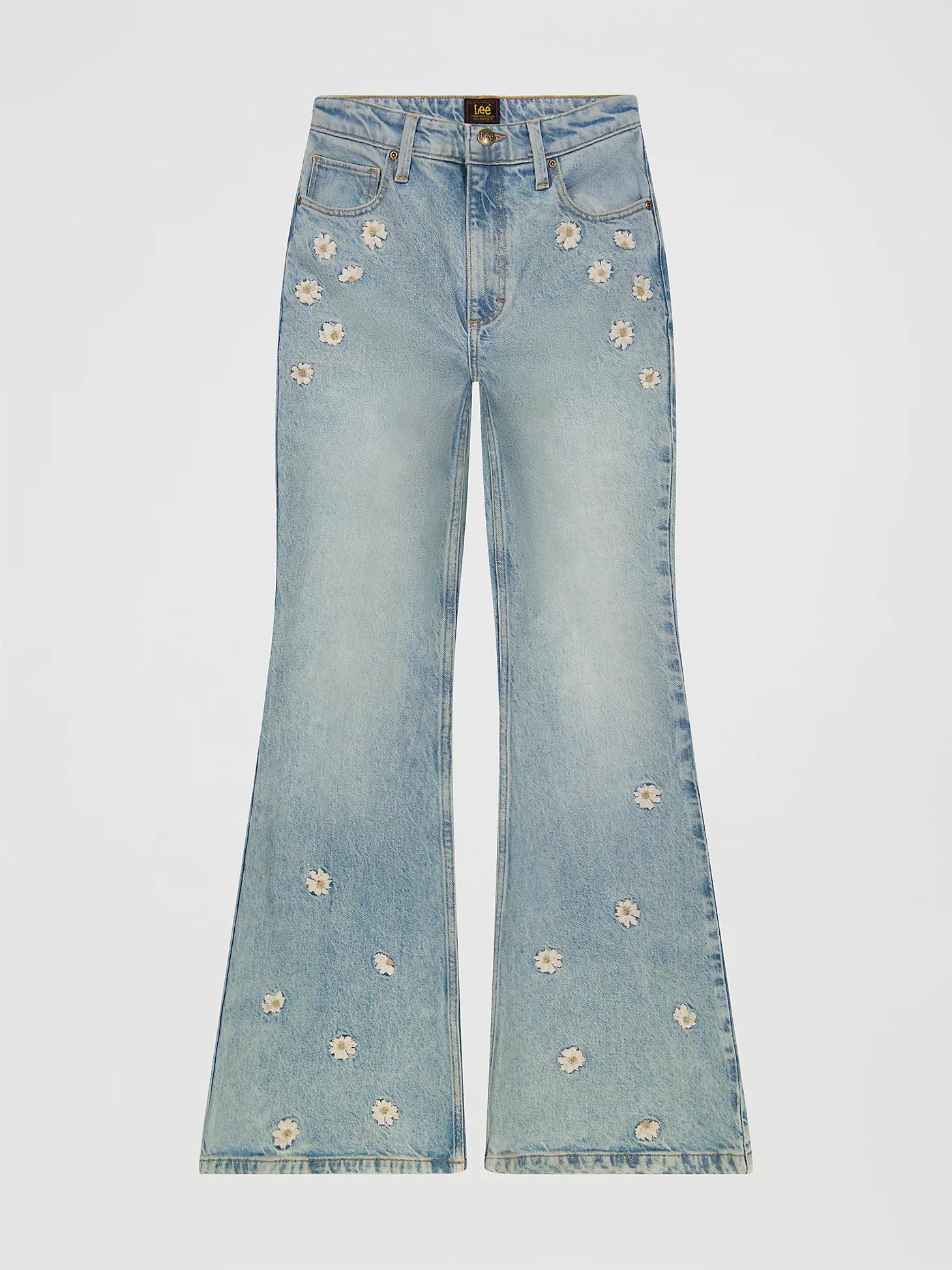 Women's High Rise Daisy Print Flare Jean | Women's Jeans | Lee® Product Image