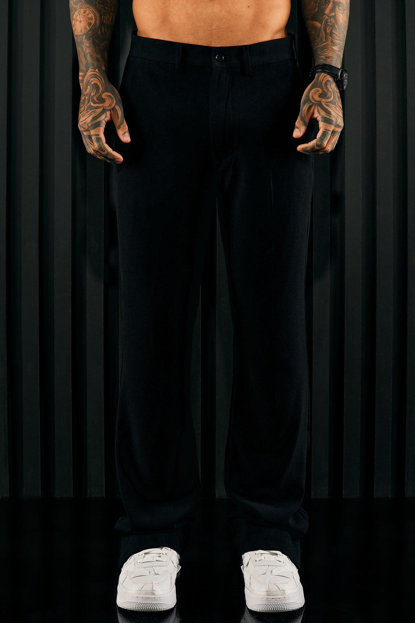 Golden Hour Slit Slim Flare Trousers - Black Product Image