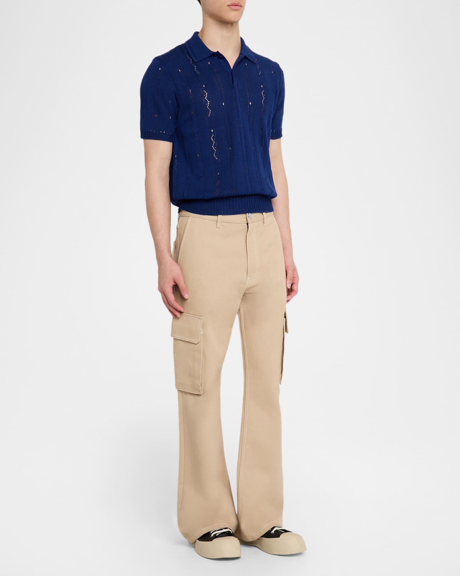 Mens Openwork Polo Shirt Product Image