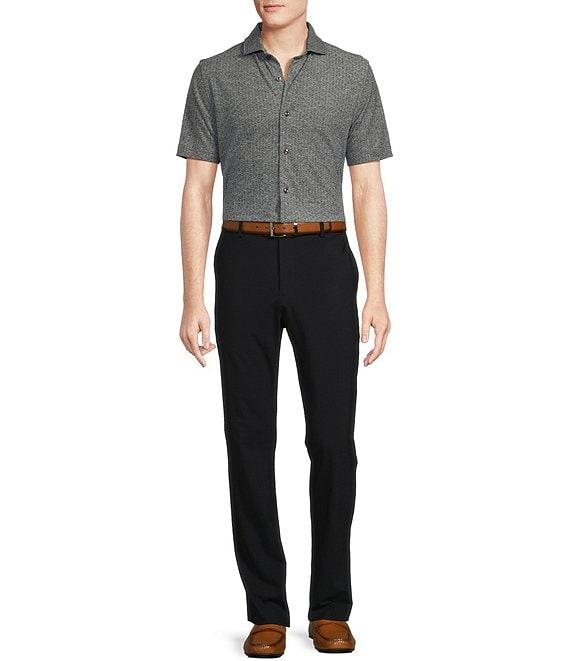 Daniel Cremieux Signature Label Jersey Jacquard Short Sleeve Coatfront Shirt Product Image