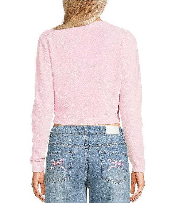 KatieJNYC Crochet Woven Long Sleeve Cardigan Product Image