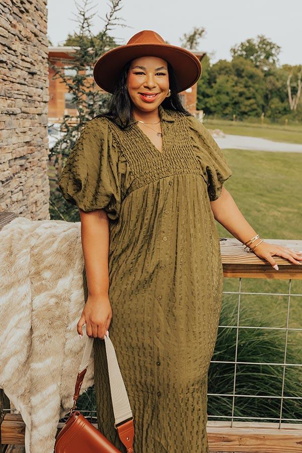 Wine Tasting Ready Midi in Olive Curves Product Image