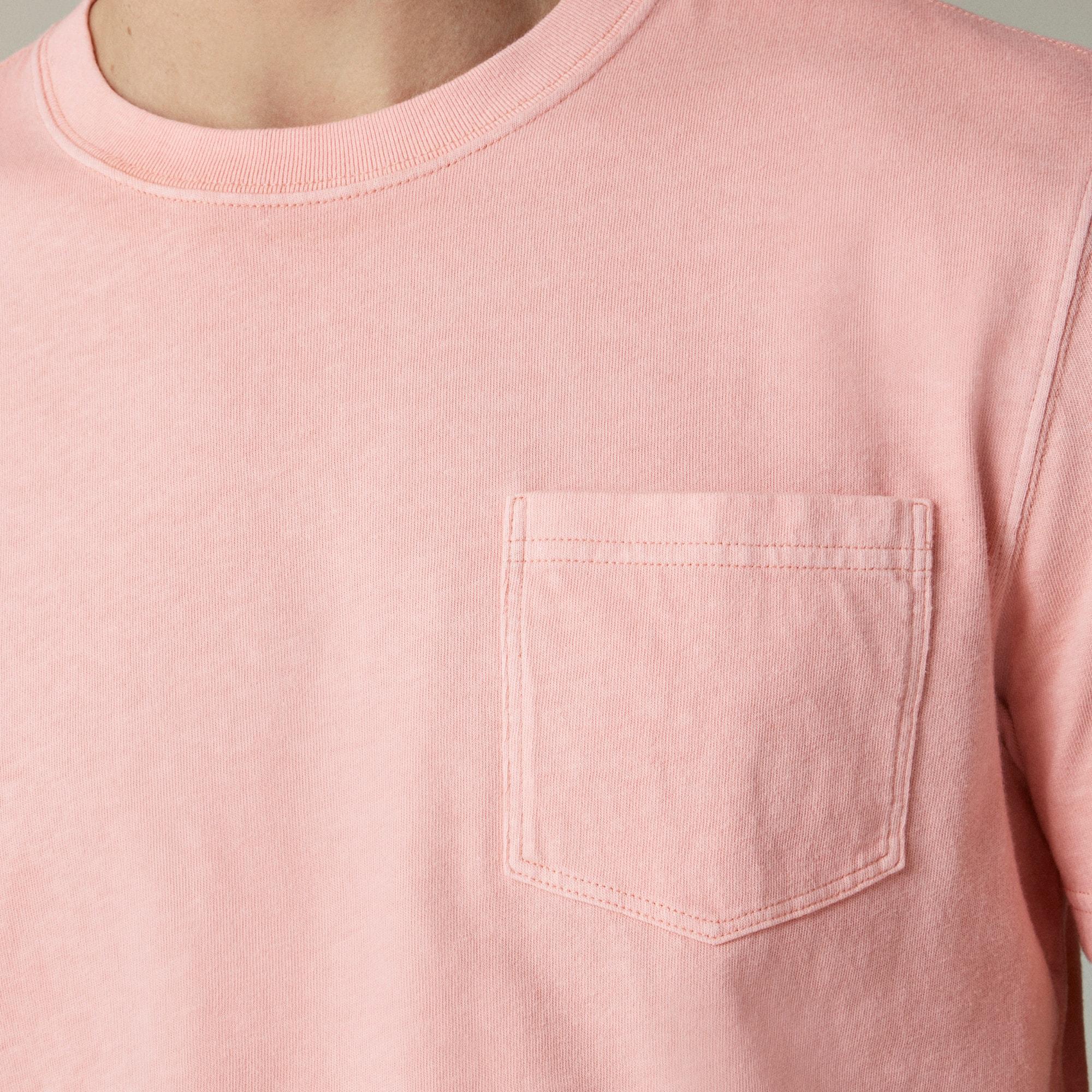 Vintage-wash cotton pocket T-shirt Product Image