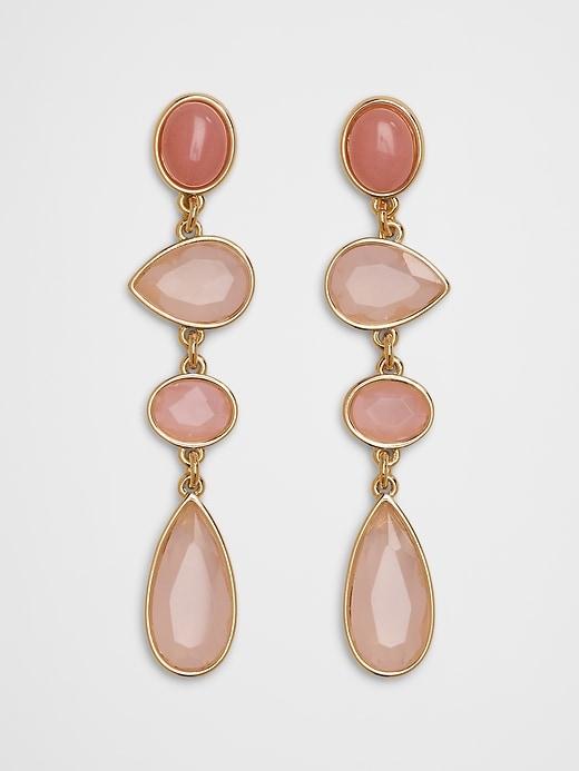 Tonal Glass Stone Mix Drop Earrings Product Image