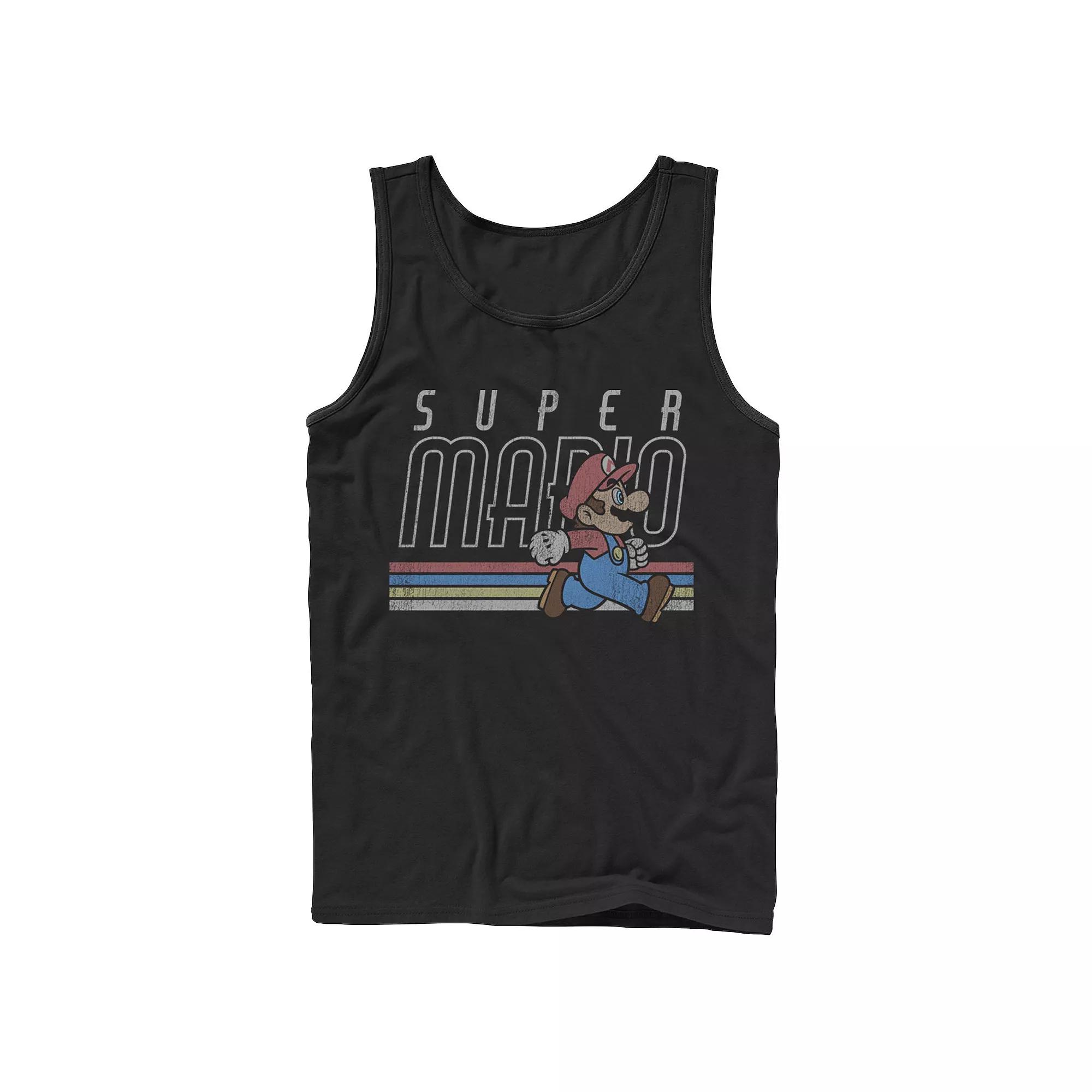 Men's Nintendo Super Mario Retro Rainbow Tank Top,  Product Image