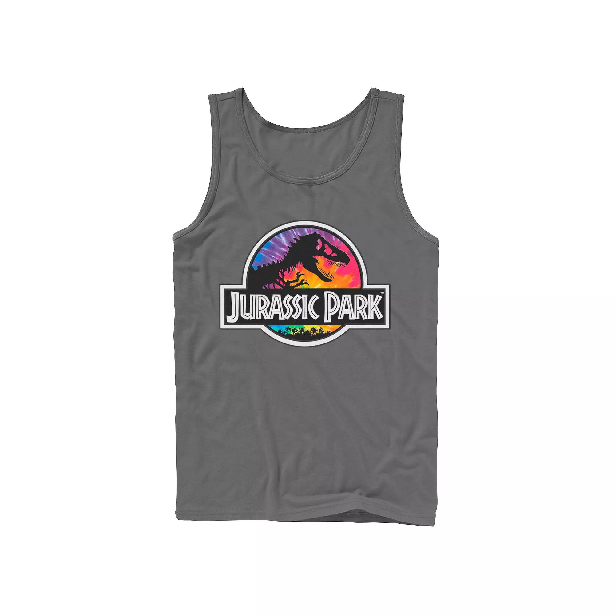 Men's Jurassic Park Tie Dye Classic Logo Tank Top,  Product Image