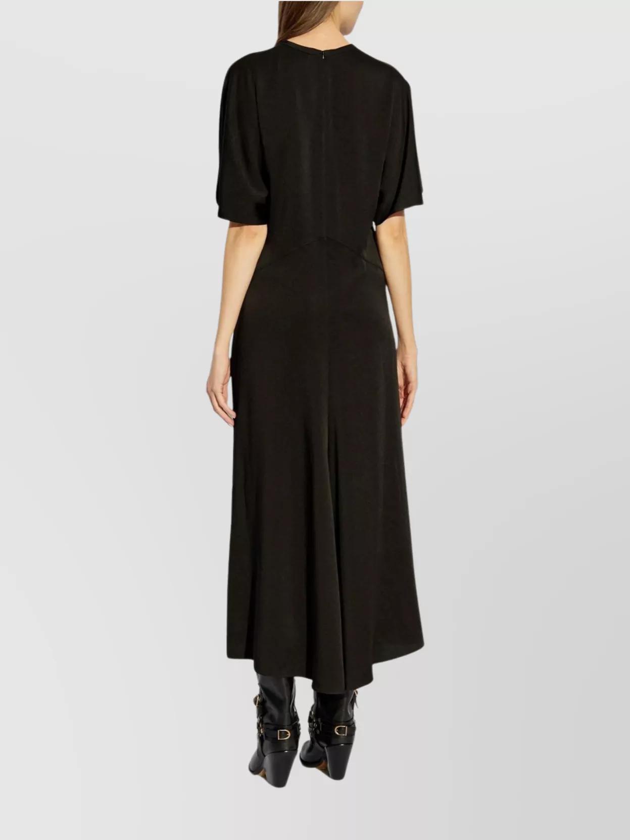 ISABEL MARANT Maxi Dress With Draped Sleeves And Fitted Waistline In Black Product Image