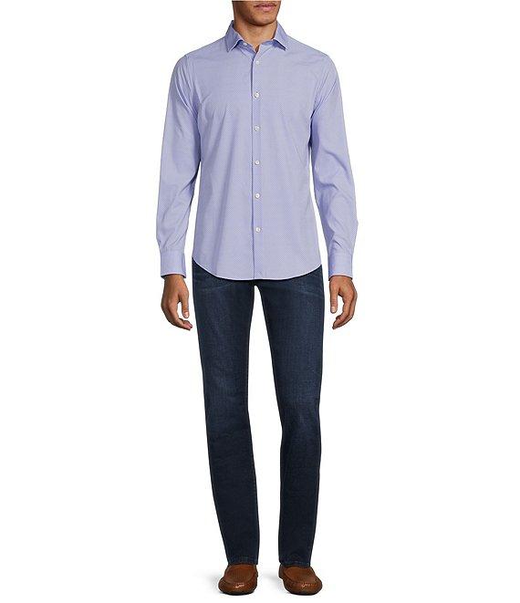 Murano Performance Stretch Slim Fit Triangle Geo Print Long Sleeve Woven Shirt Product Image