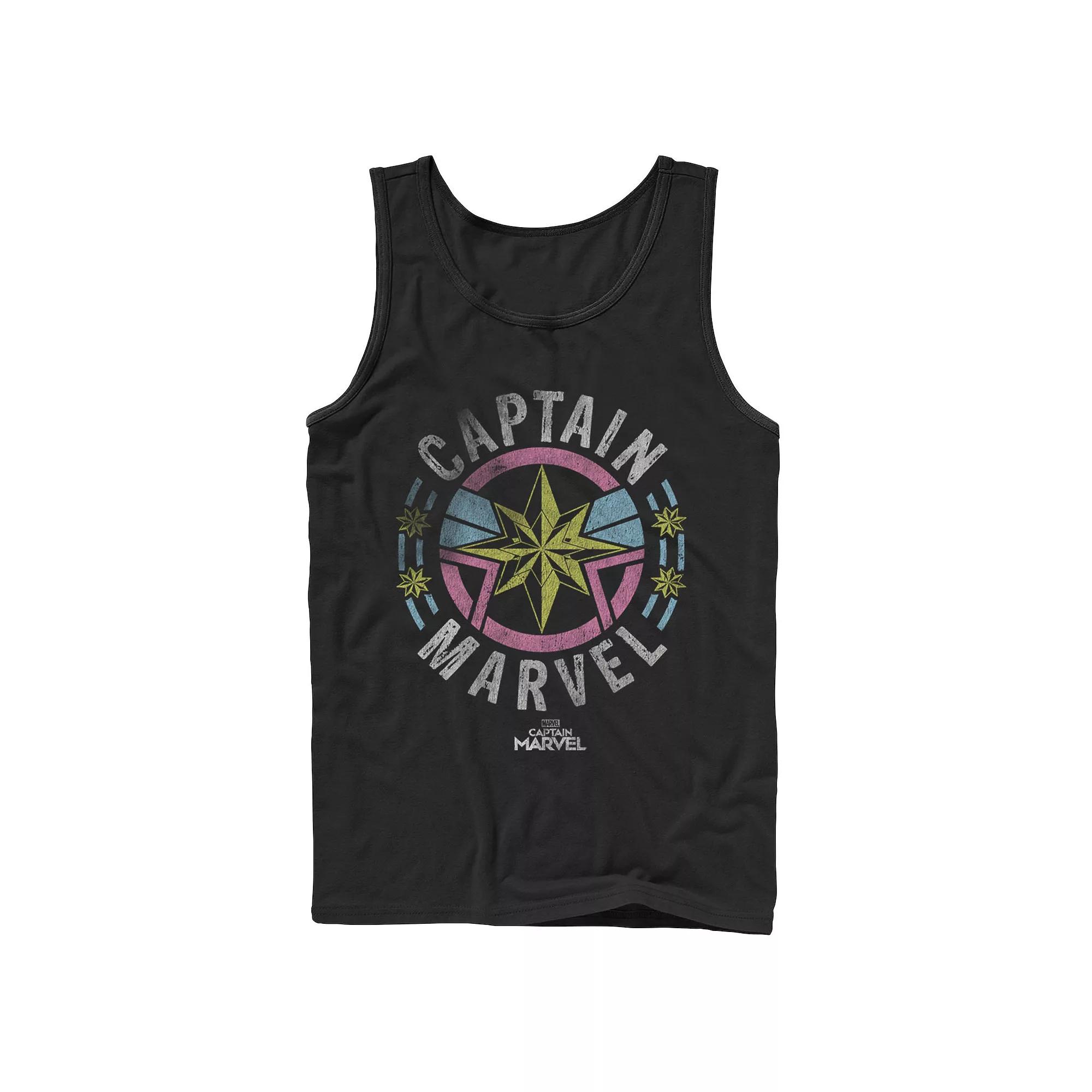 Men's Captain Marvel Retro Badge Tank Top,  Product Image
