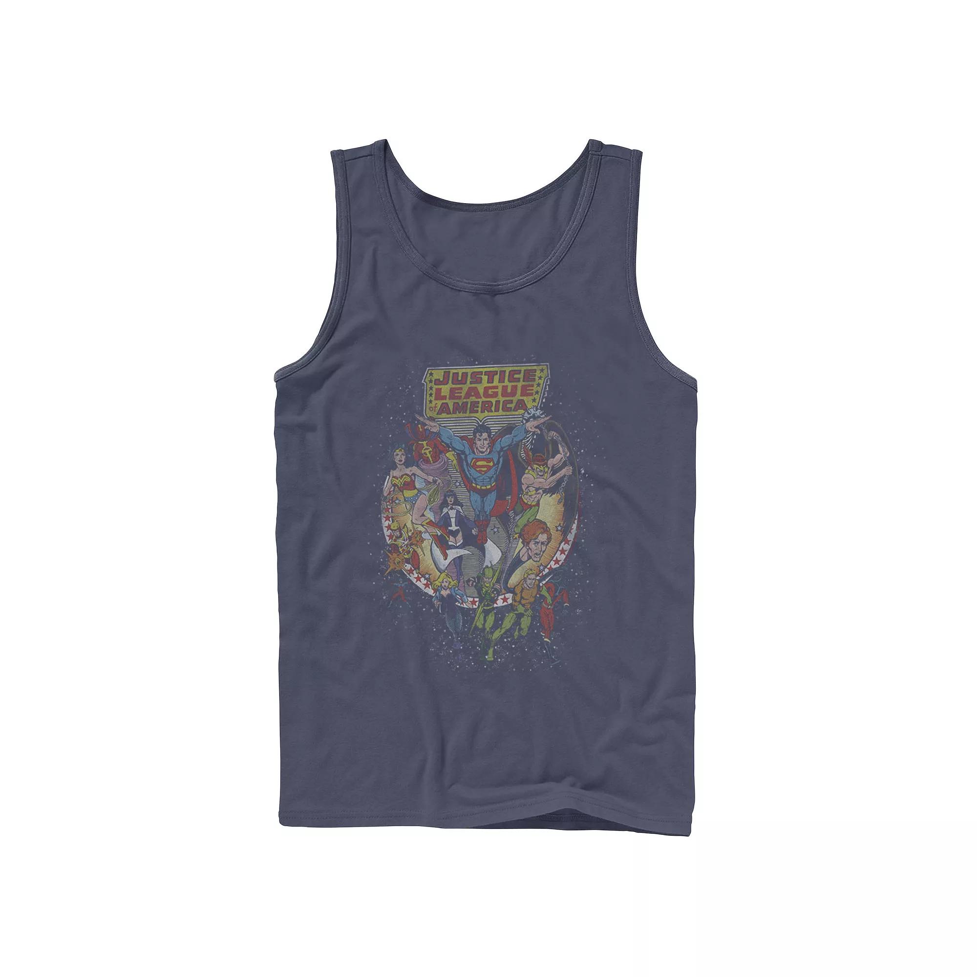 Men's DC Comics Justice League Group Shot Distressed Poster Tank Top,  Product Image