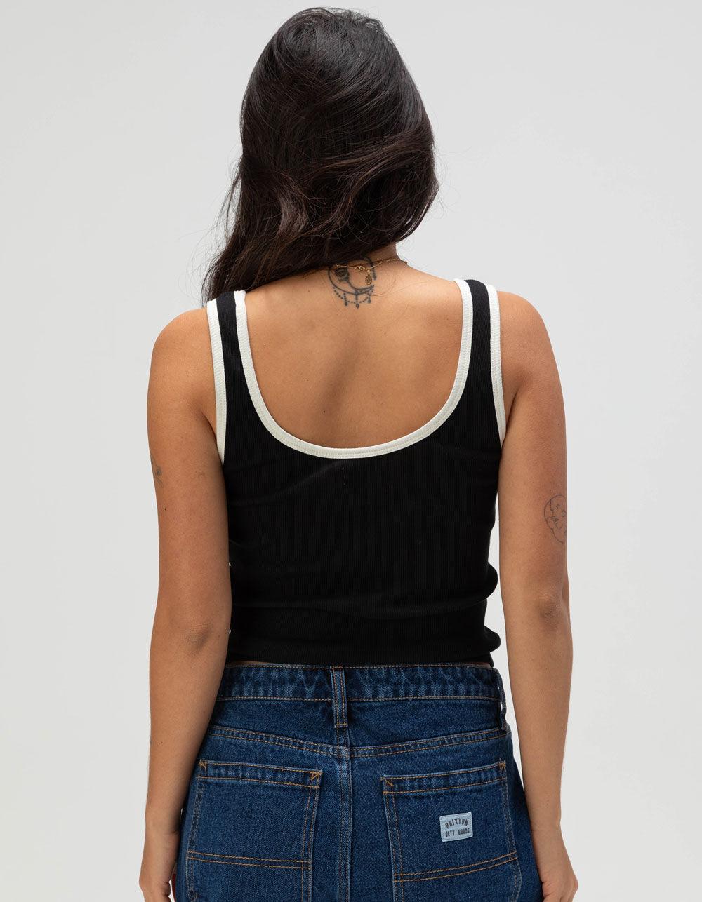 BRIXTON Ringer Organic Womens Tank Top - BLACK/WHITE Product Image