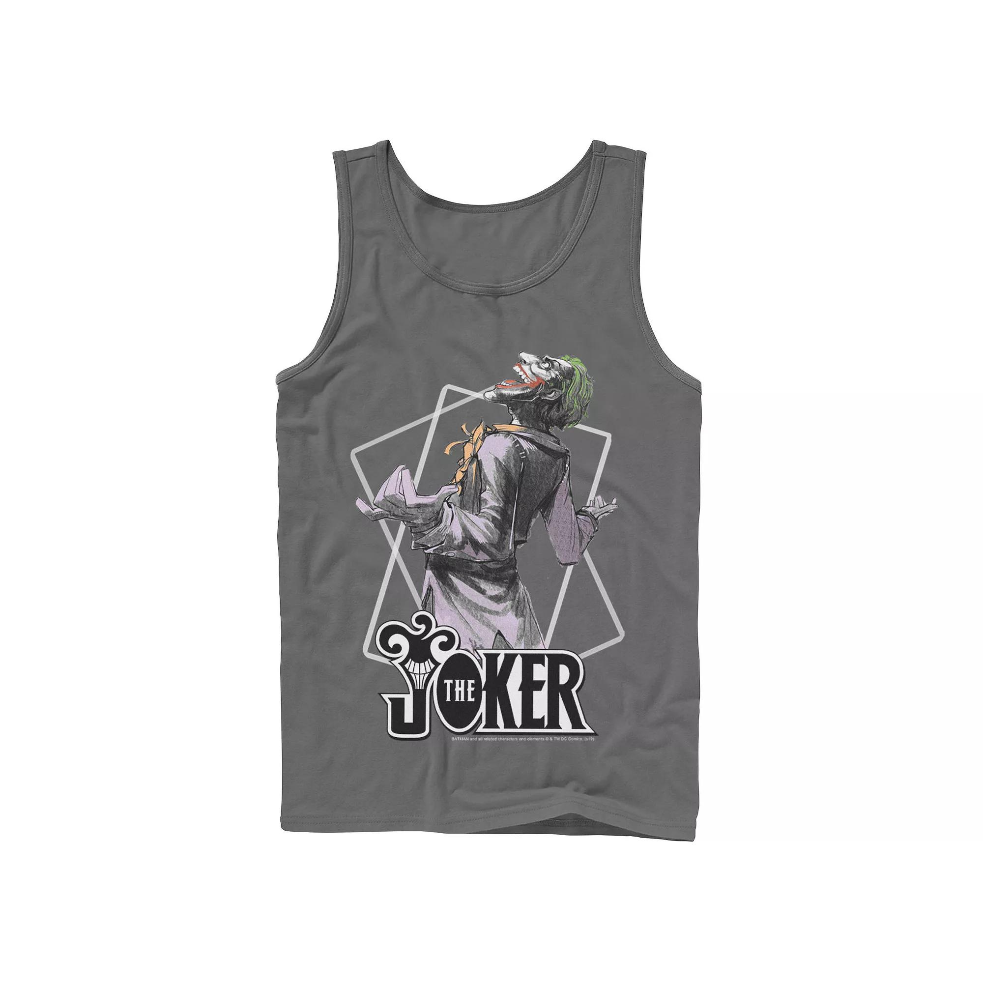 Men's DC Comics The Joker Card Outline Tank Top,  Product Image