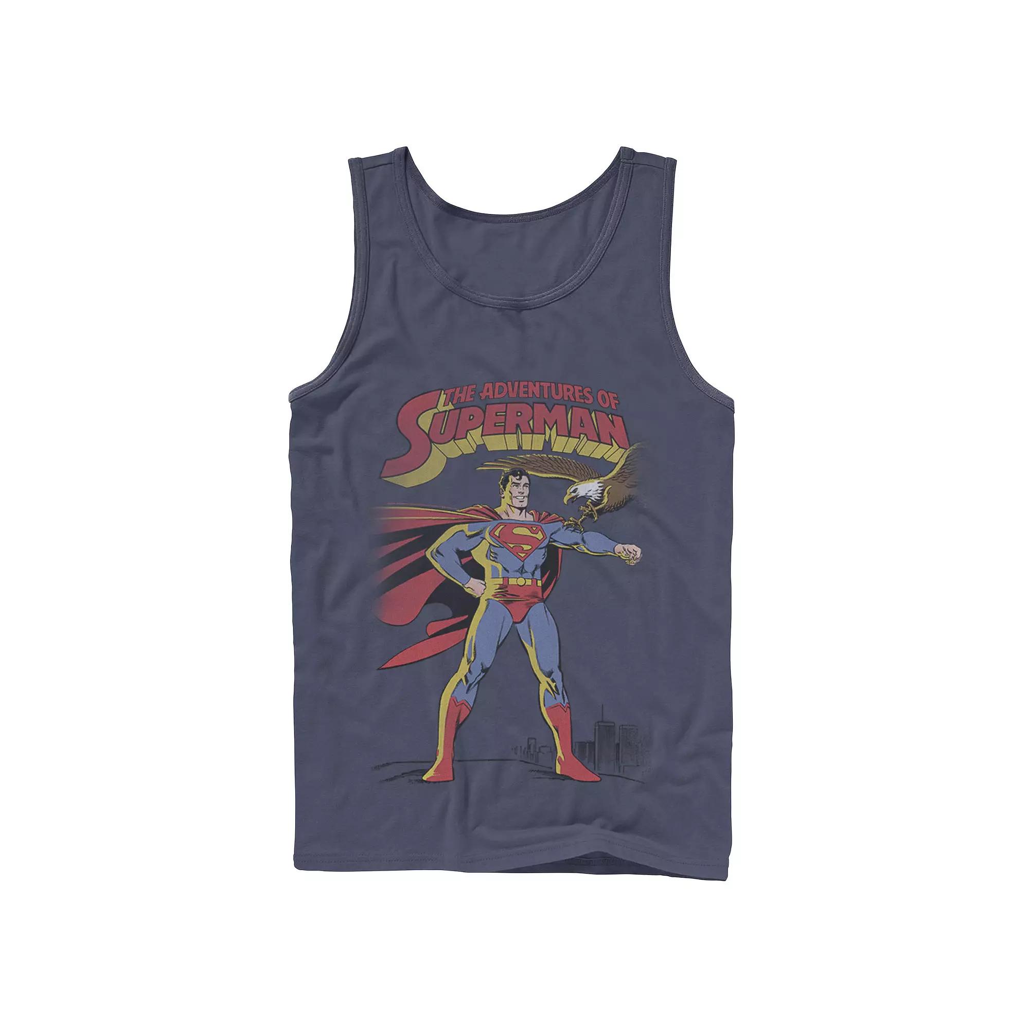Men's DC Comics Superman Adventures Text Poster Tank Top,  Product Image