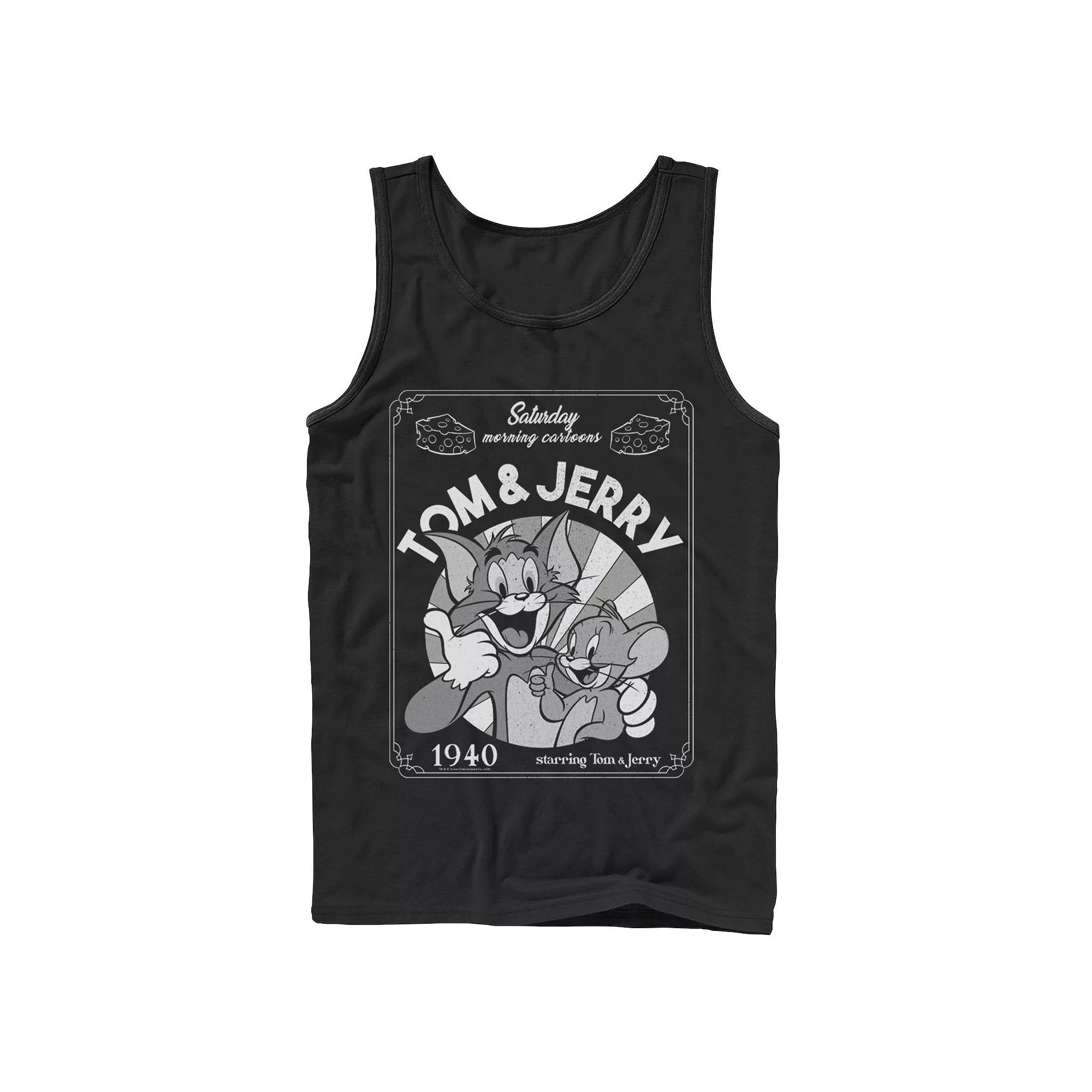 Men's Tom And Jerry Saturday Morning Cartoons 1940 Portrait Tank Top,  Product Image